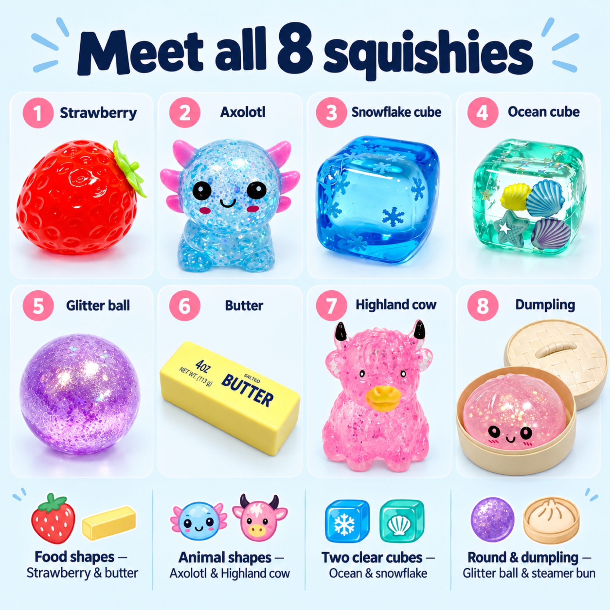 8-Piece Squishy Mystery Box – Assorted Fun Box — alternate view