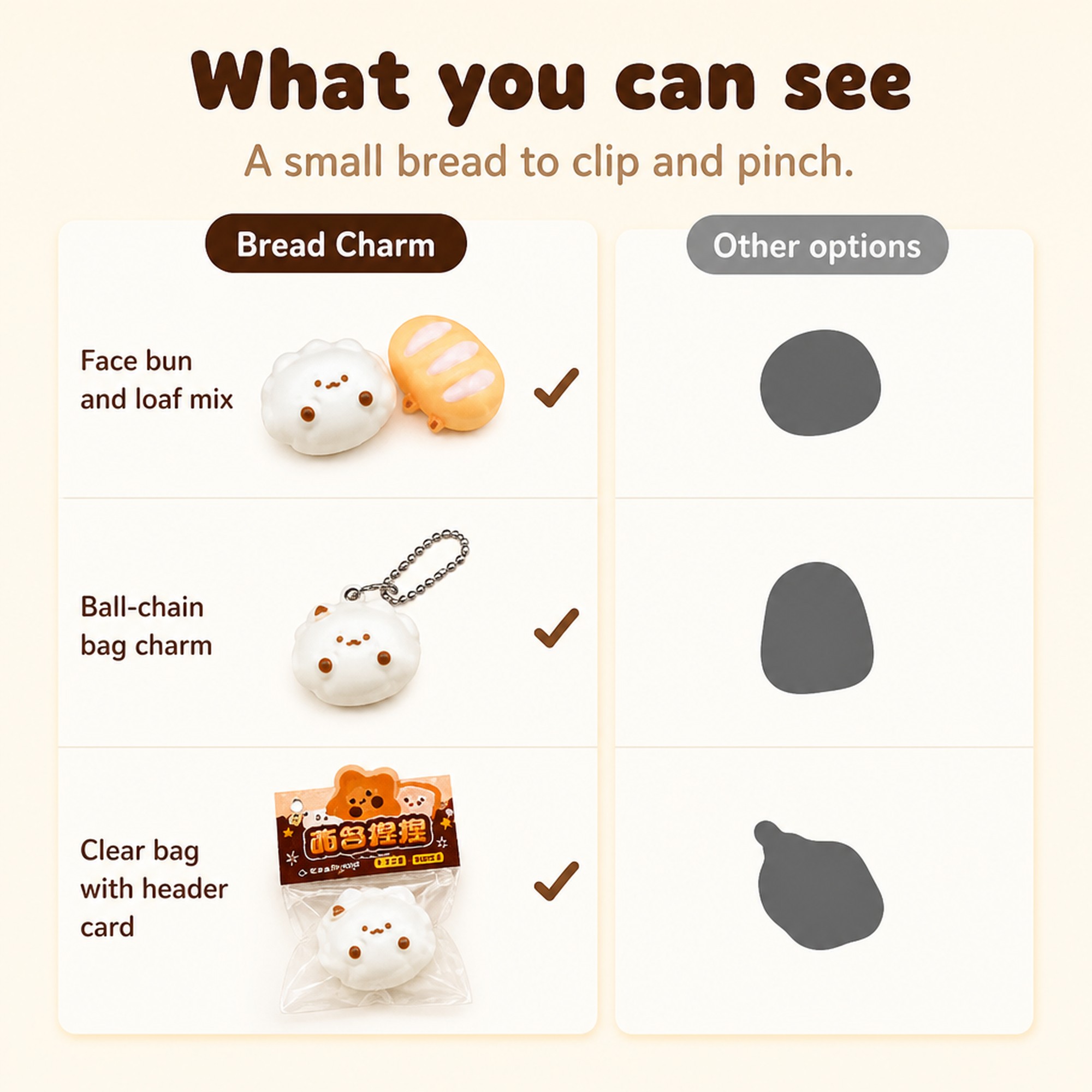 Bread Charm Squishy compared with other options