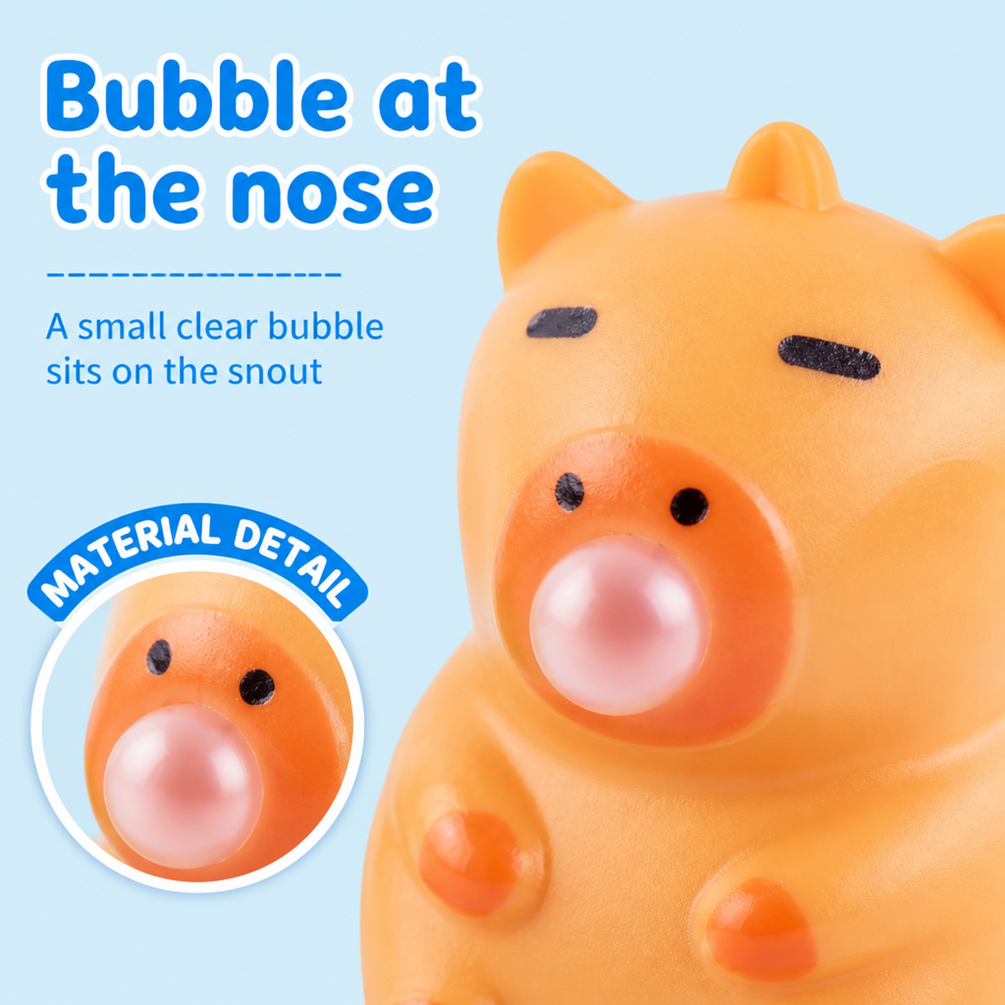 Capybara snout bubble detail