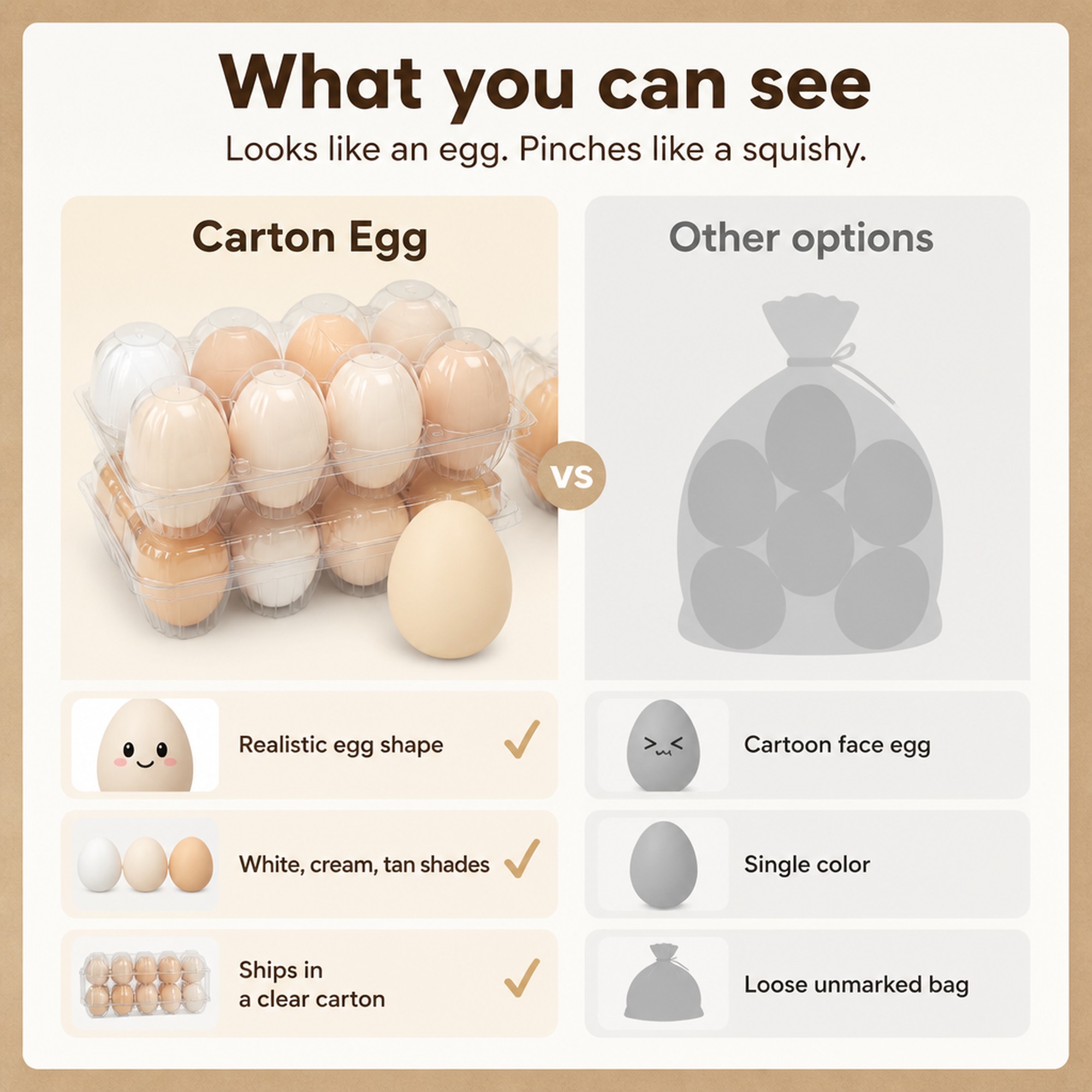 Carton Egg Squishy compared with other options