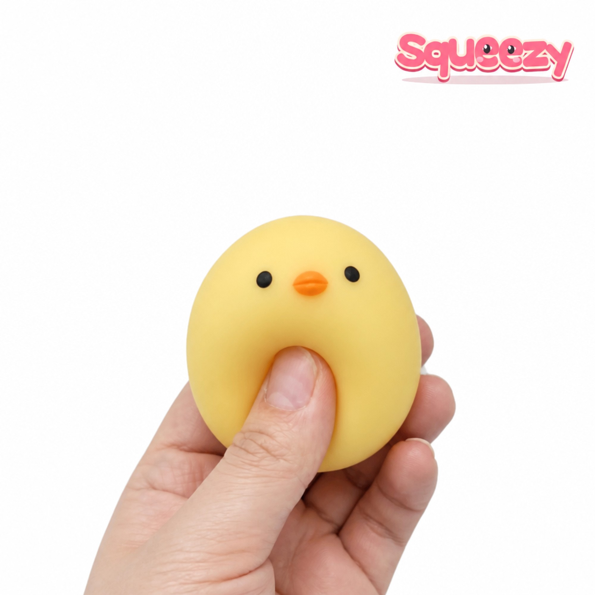 Chubby Chick Squishy being squeezed