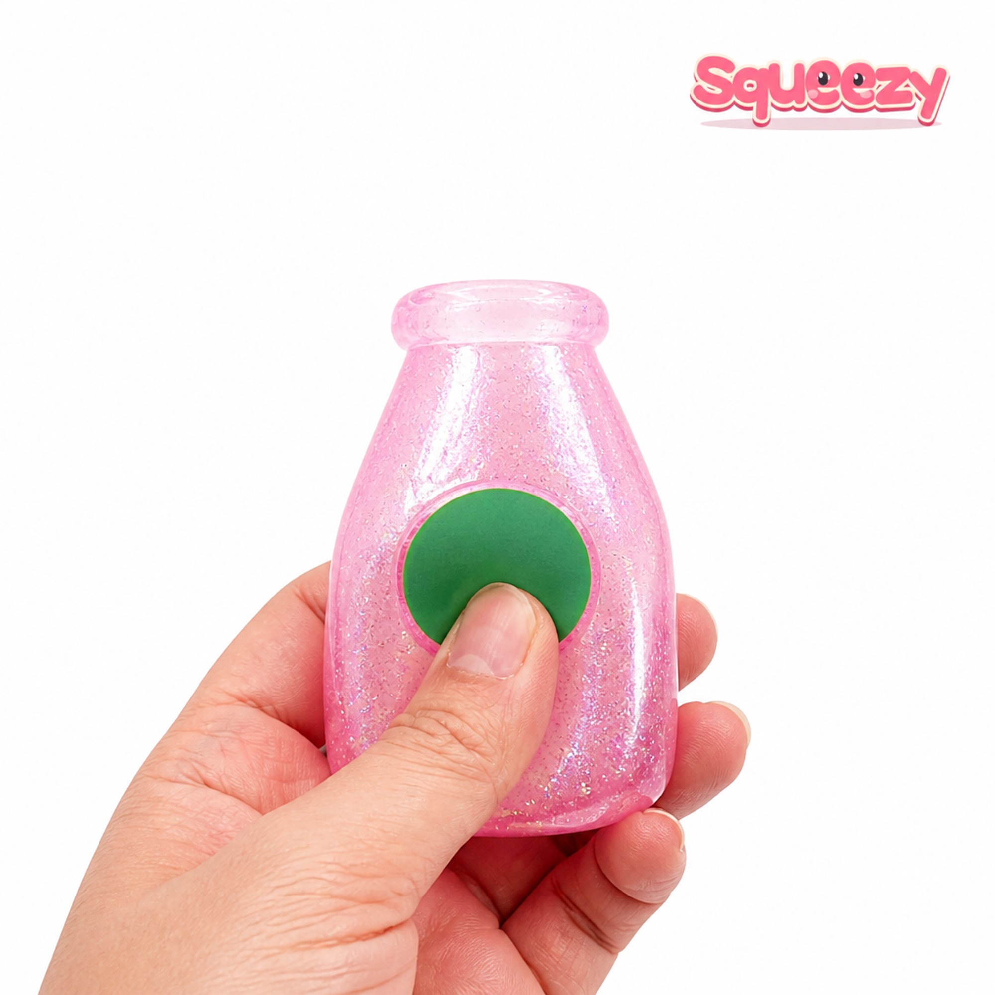 Glitter Drink Squishy being squeezed