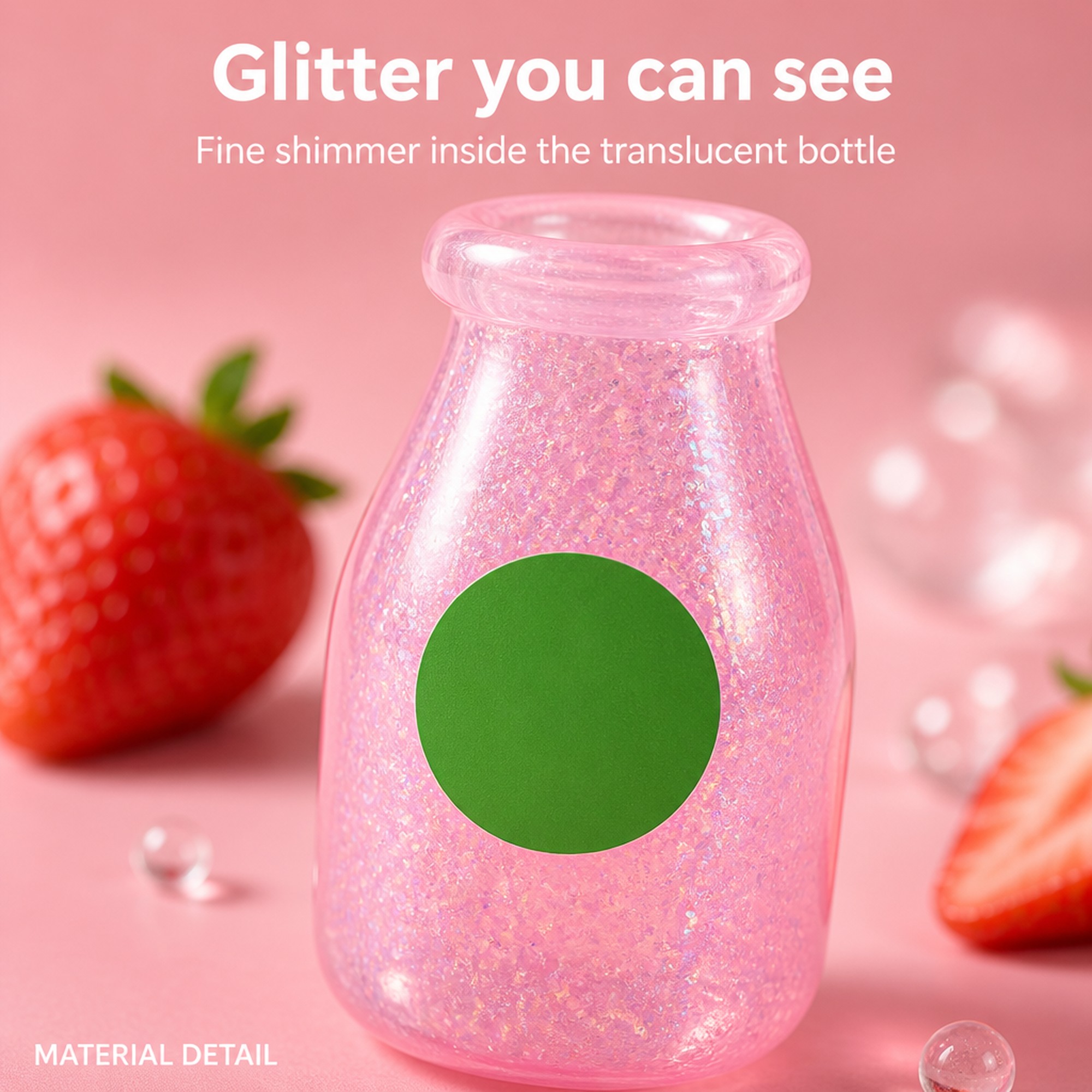 Glitter inside the drink-bottle gel