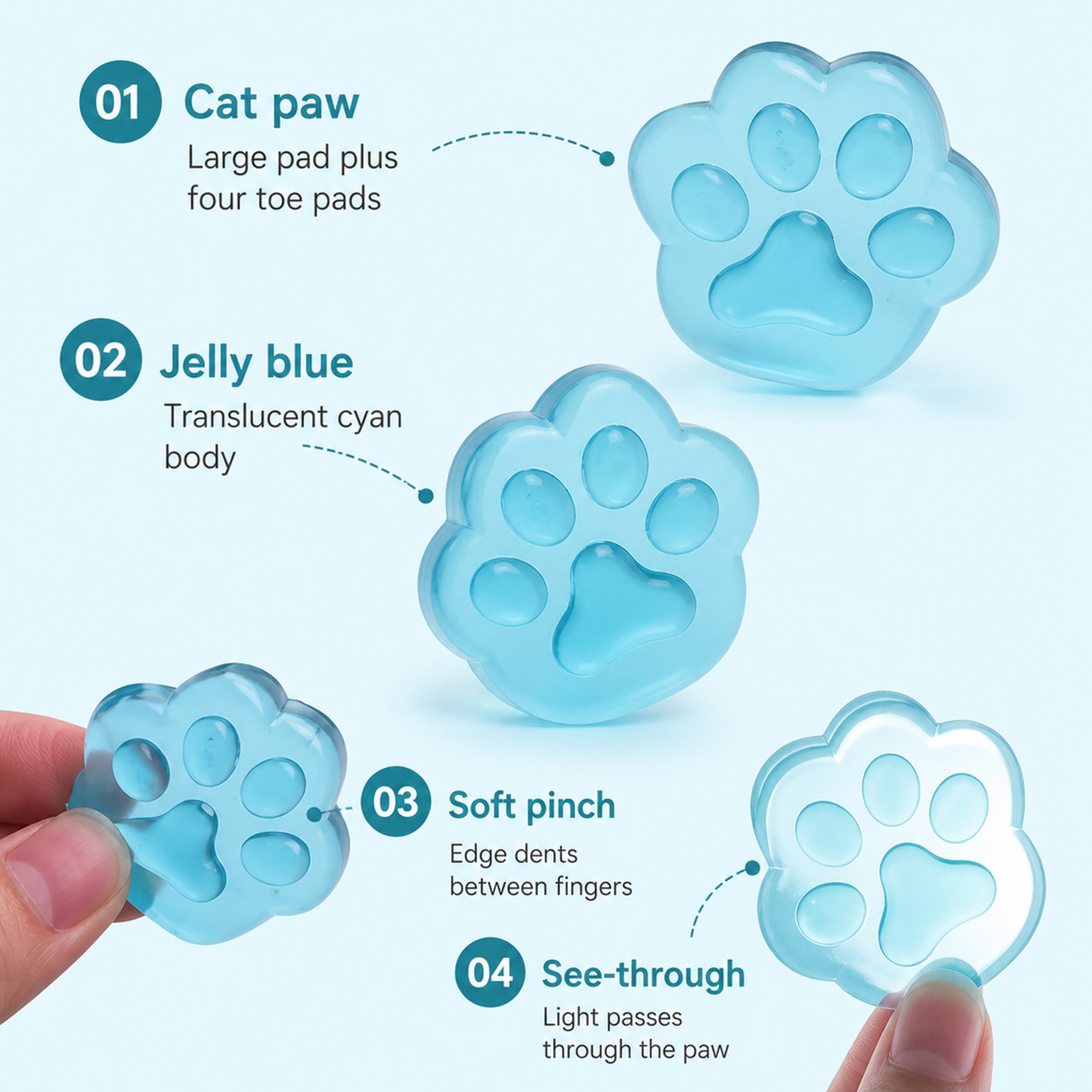 Jelly Cat Paw features