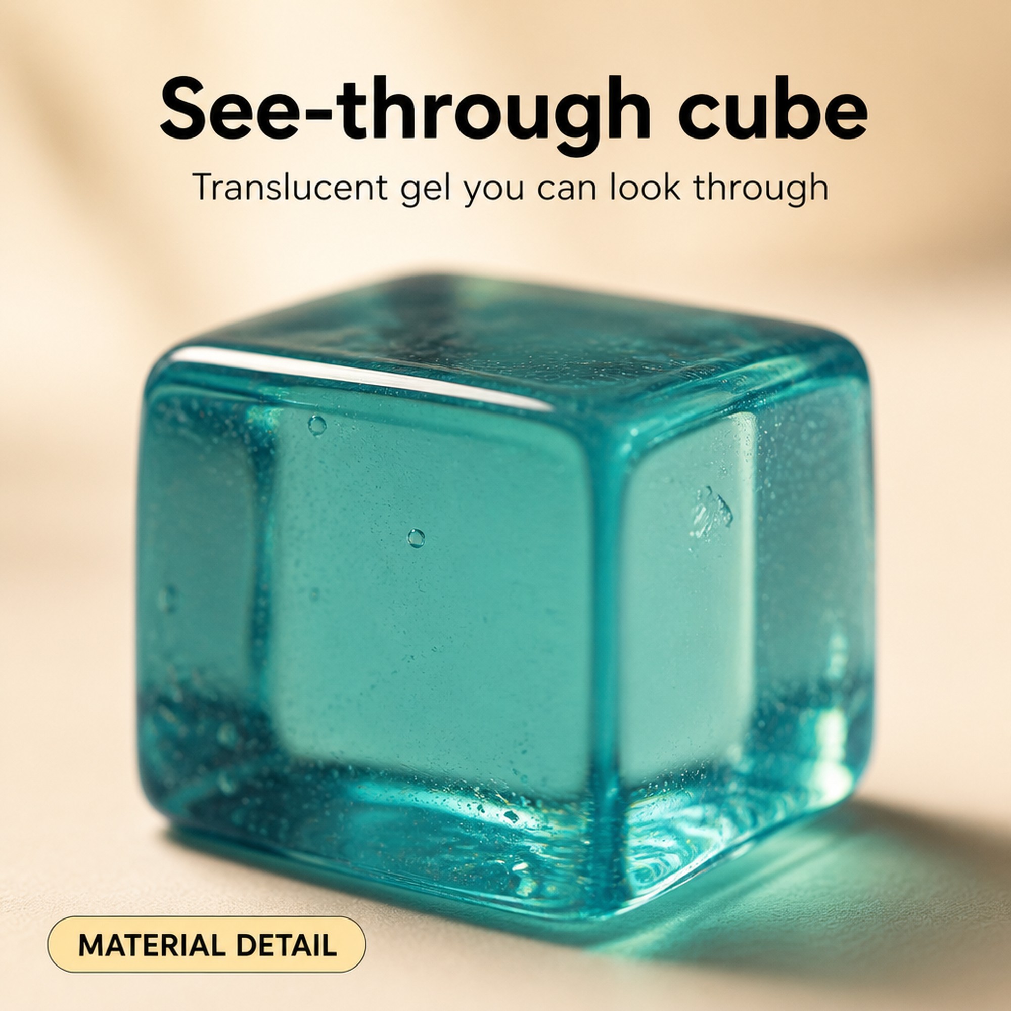 Translucent gel cube texture