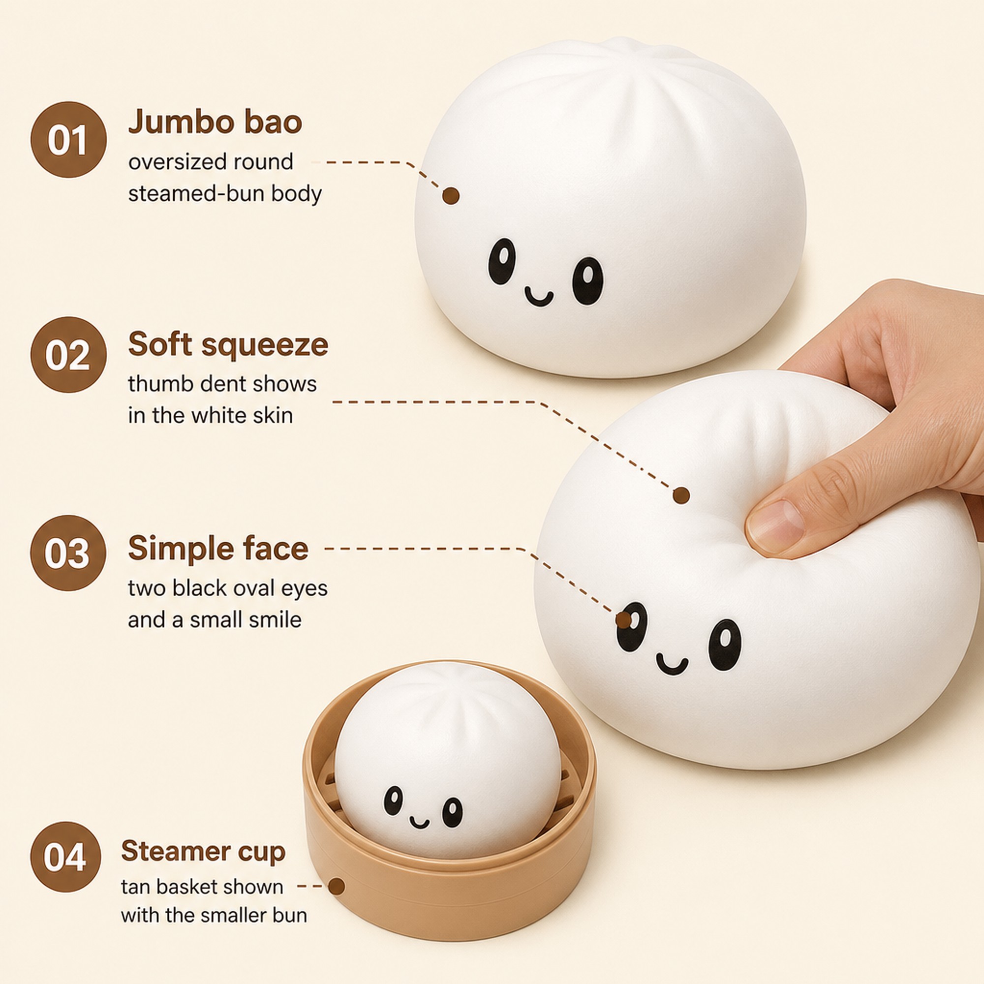 Jumbo Bao Squishy features