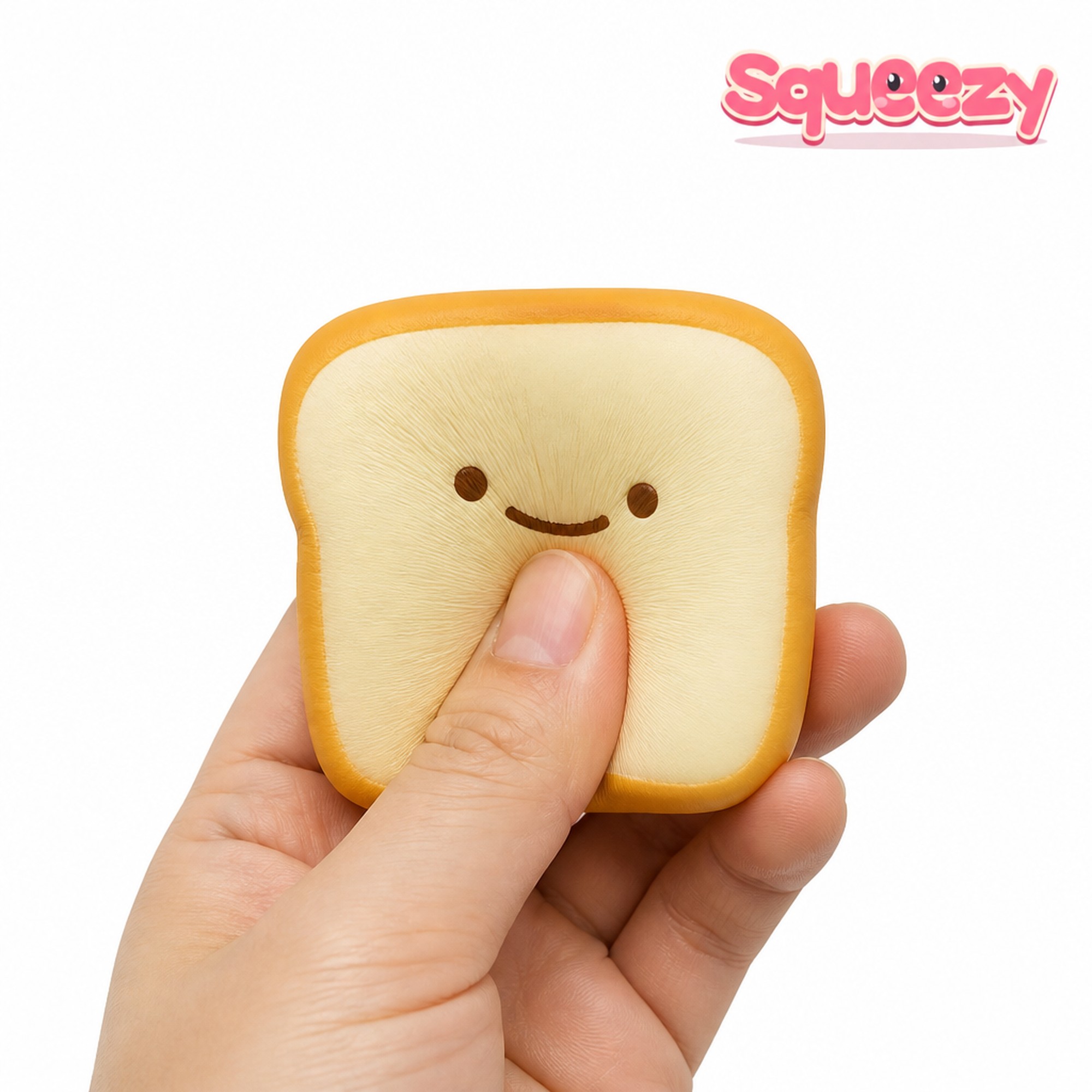 Kawaii Bakery toast squishy being squeezed