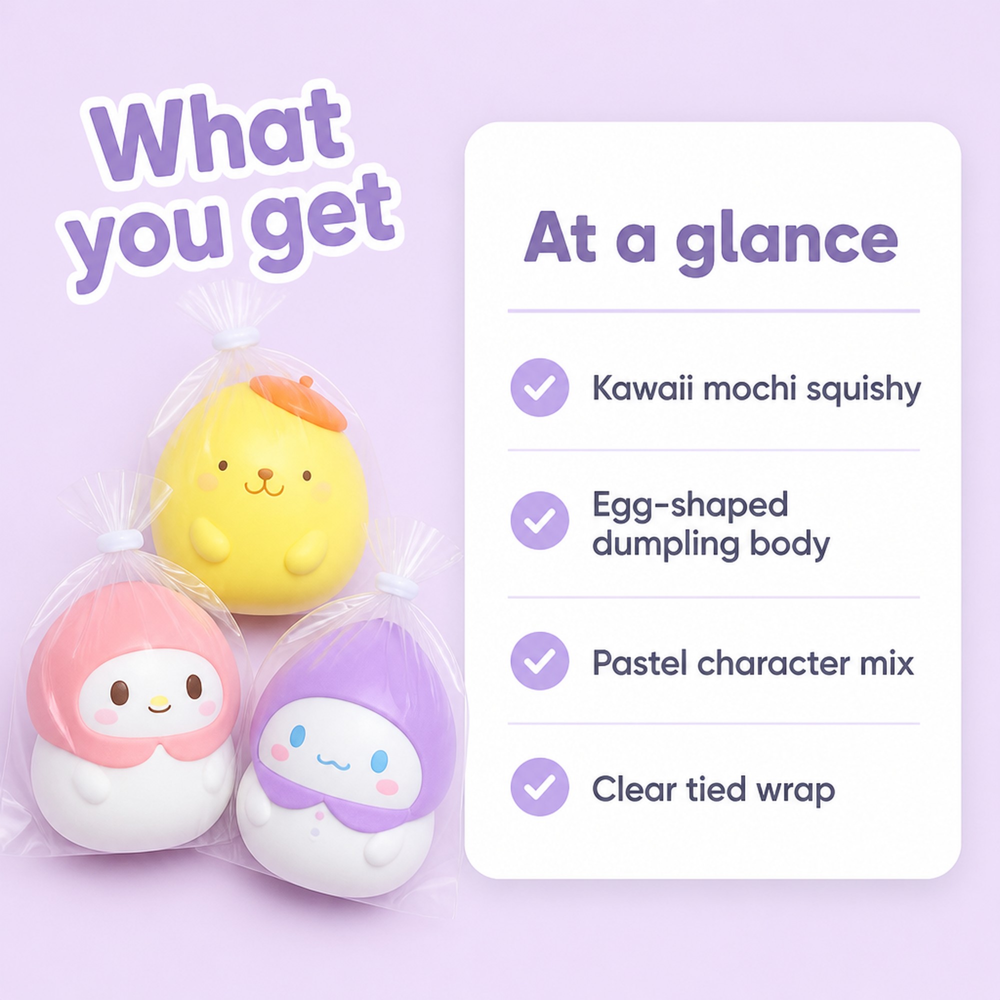 Kawaii Mochi Squishy at a glance