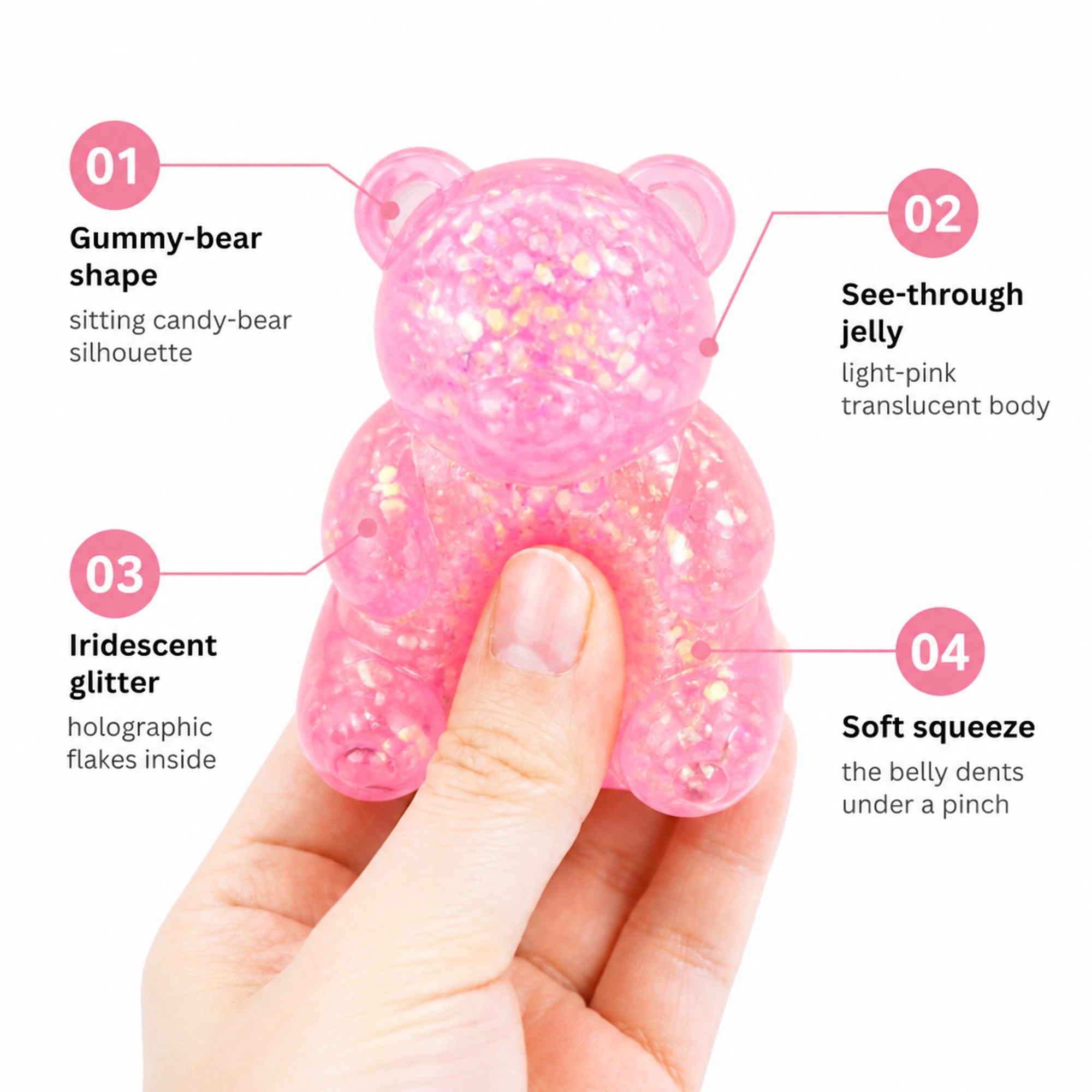 Glitter Bear features