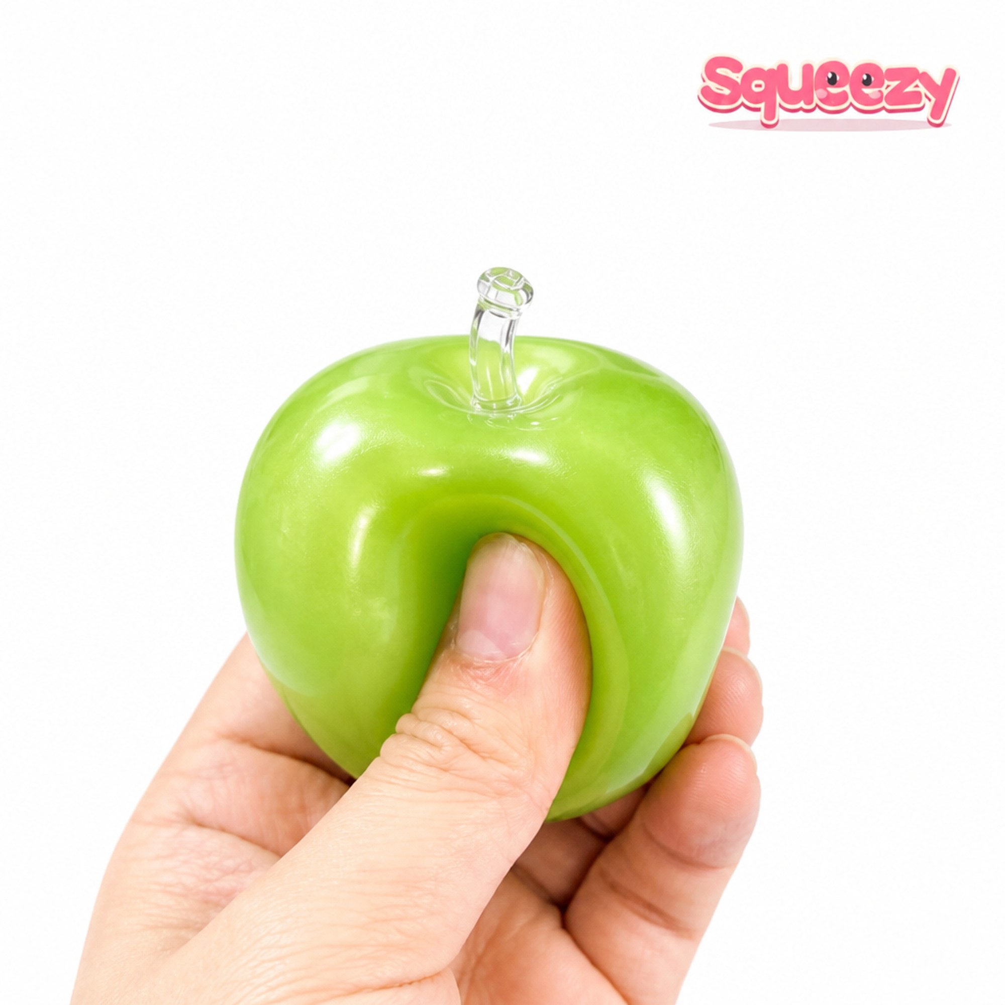 Green Apple being squeezed