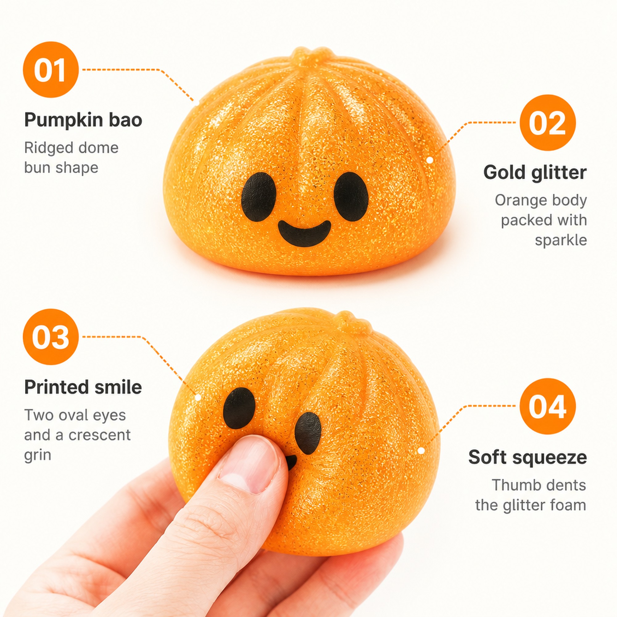 Glitter Pumpkin features