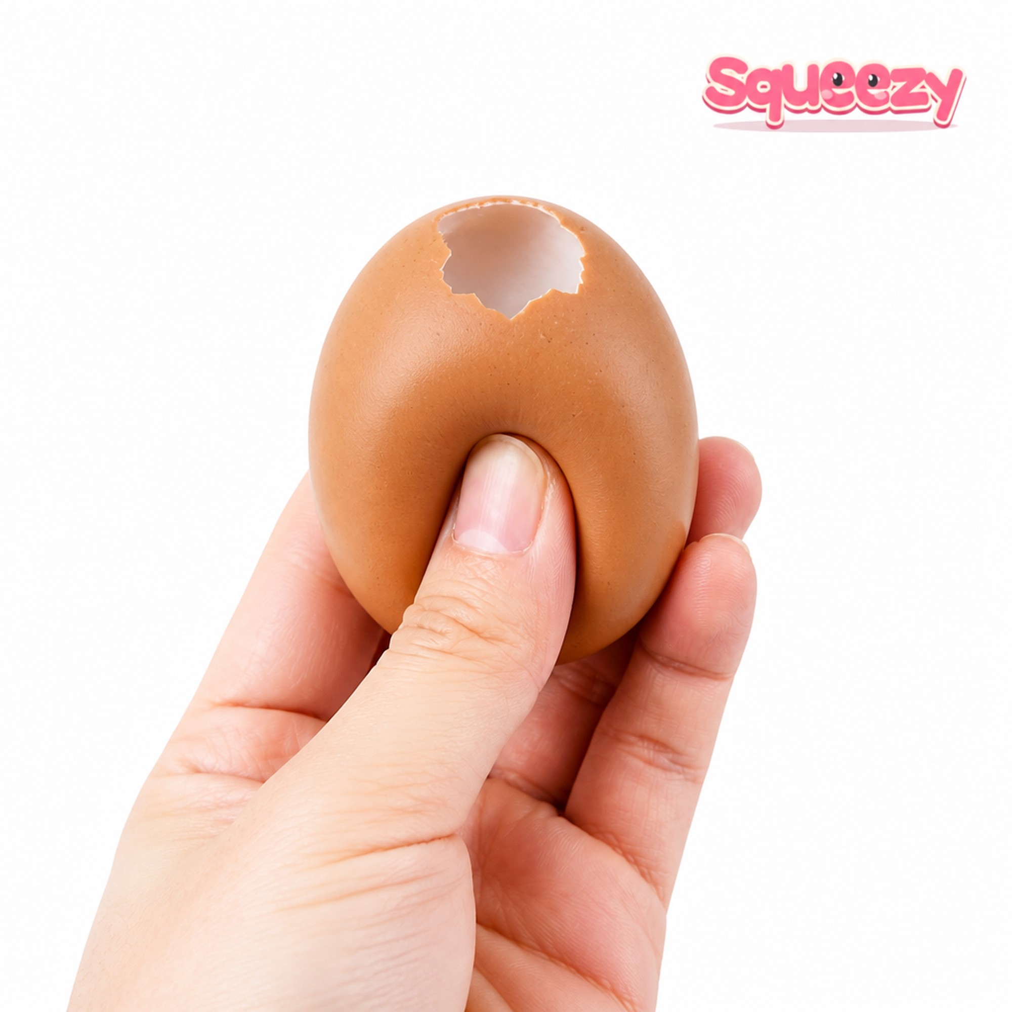 Cracked Egg being squeezed