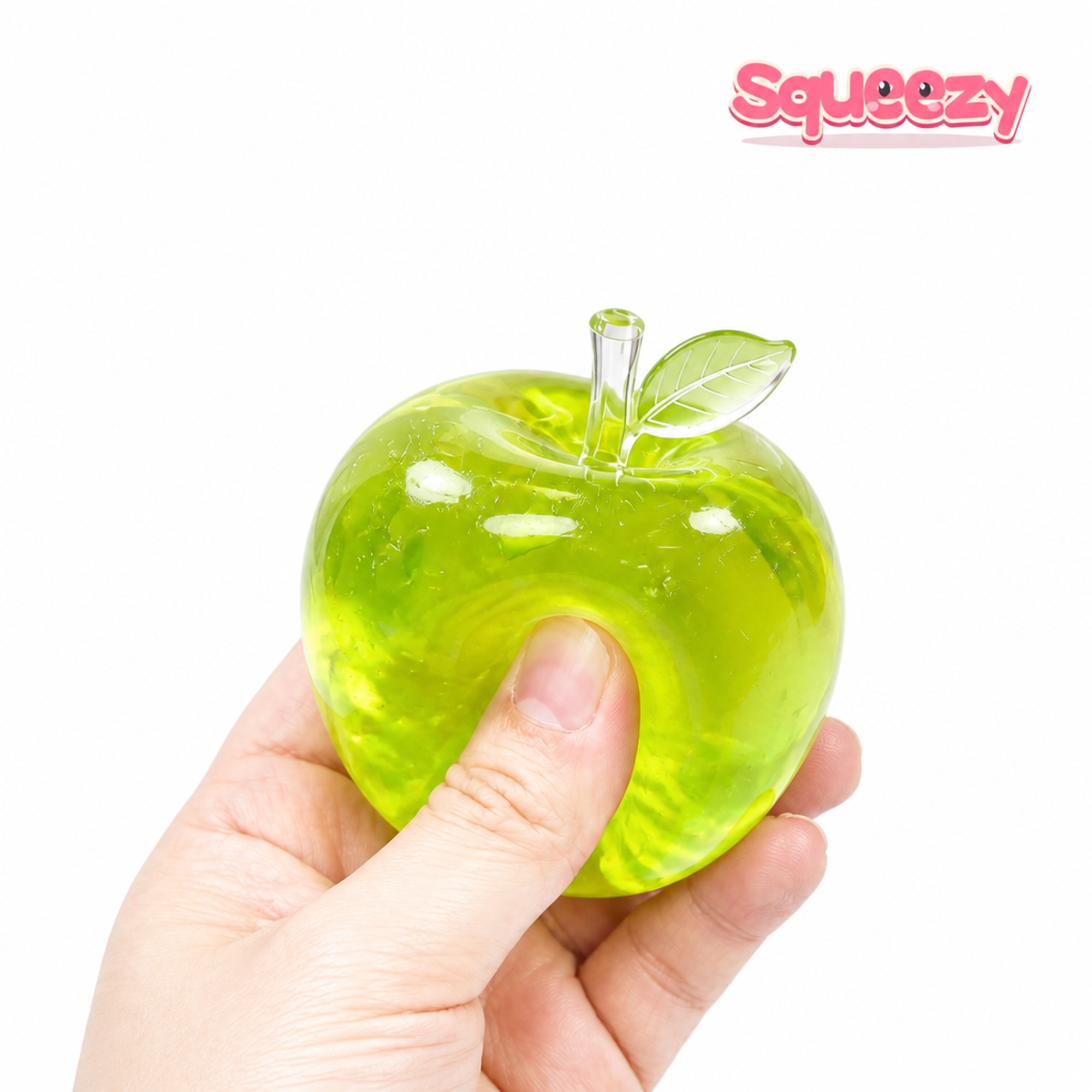 Jelly Green Apple being squeezed