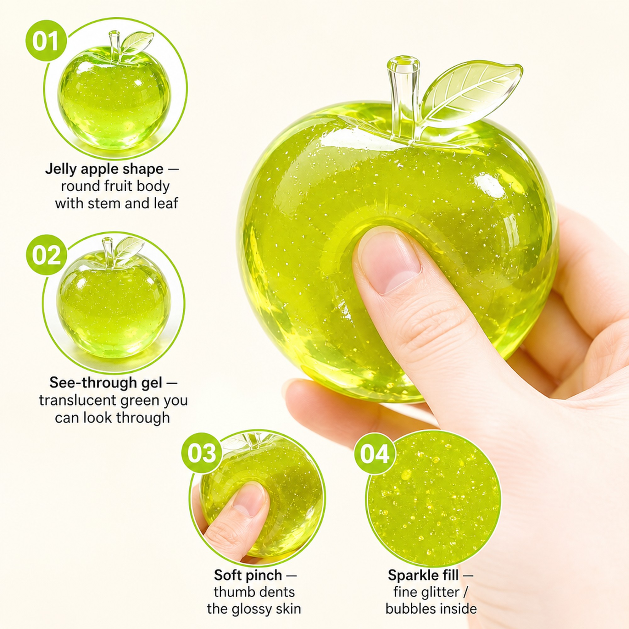 Jelly Green Apple features