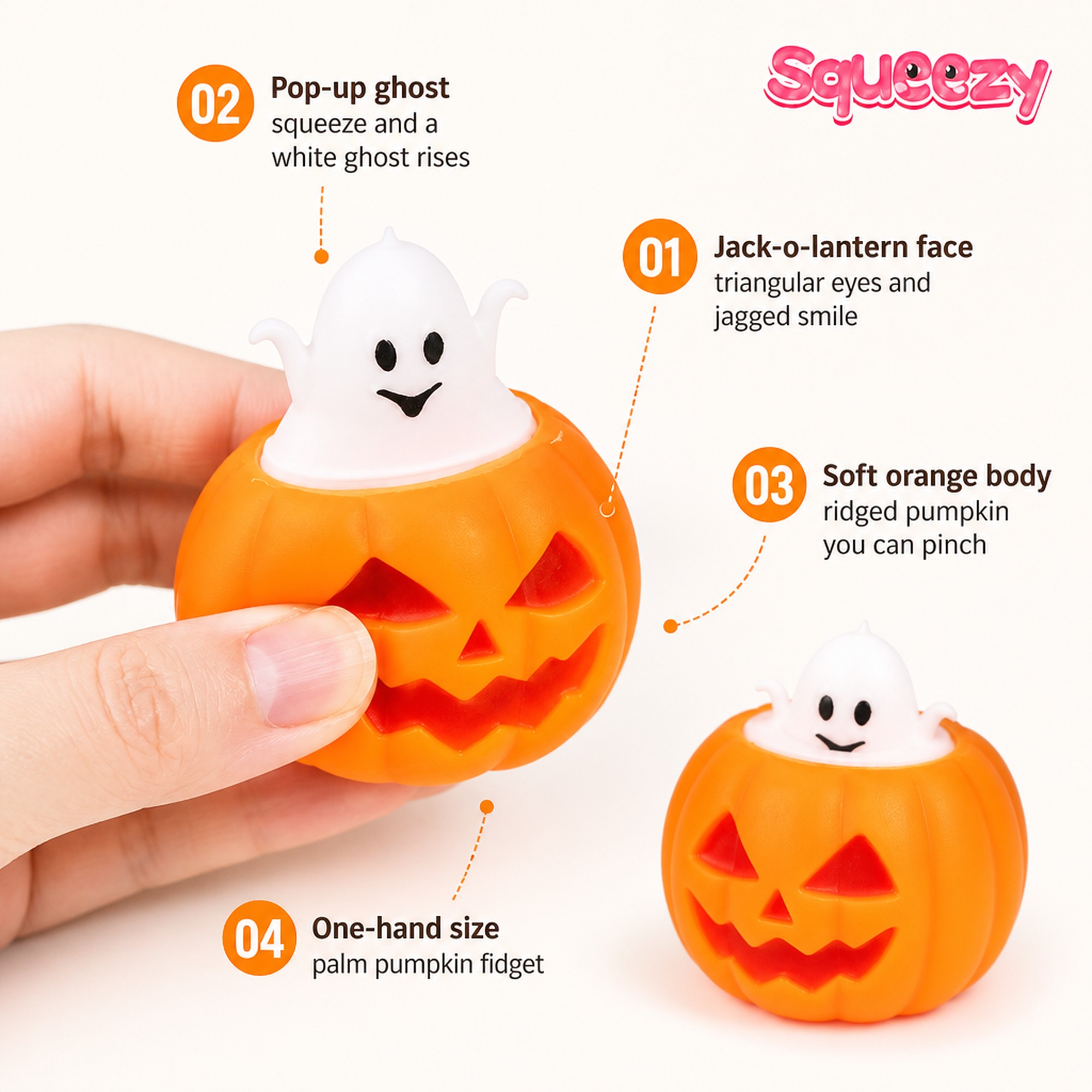 Ghost-Pop Pumpkin features