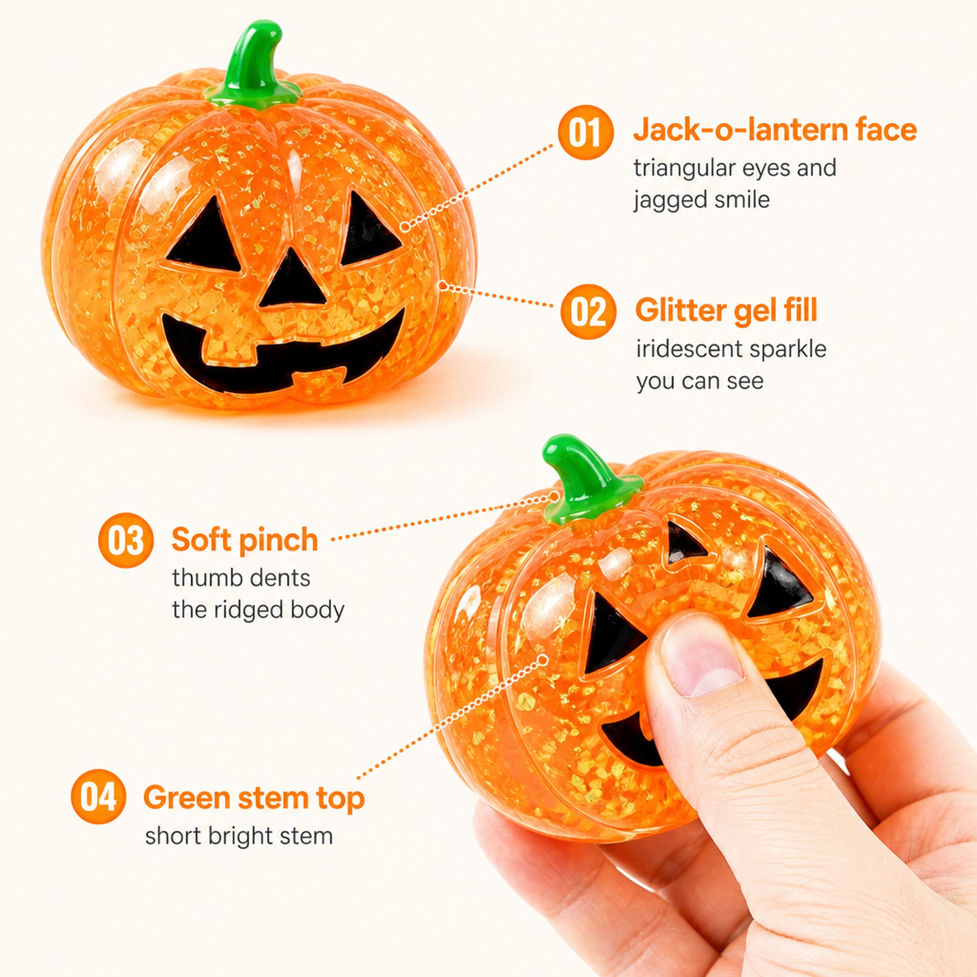 Glitter Pumpkin features