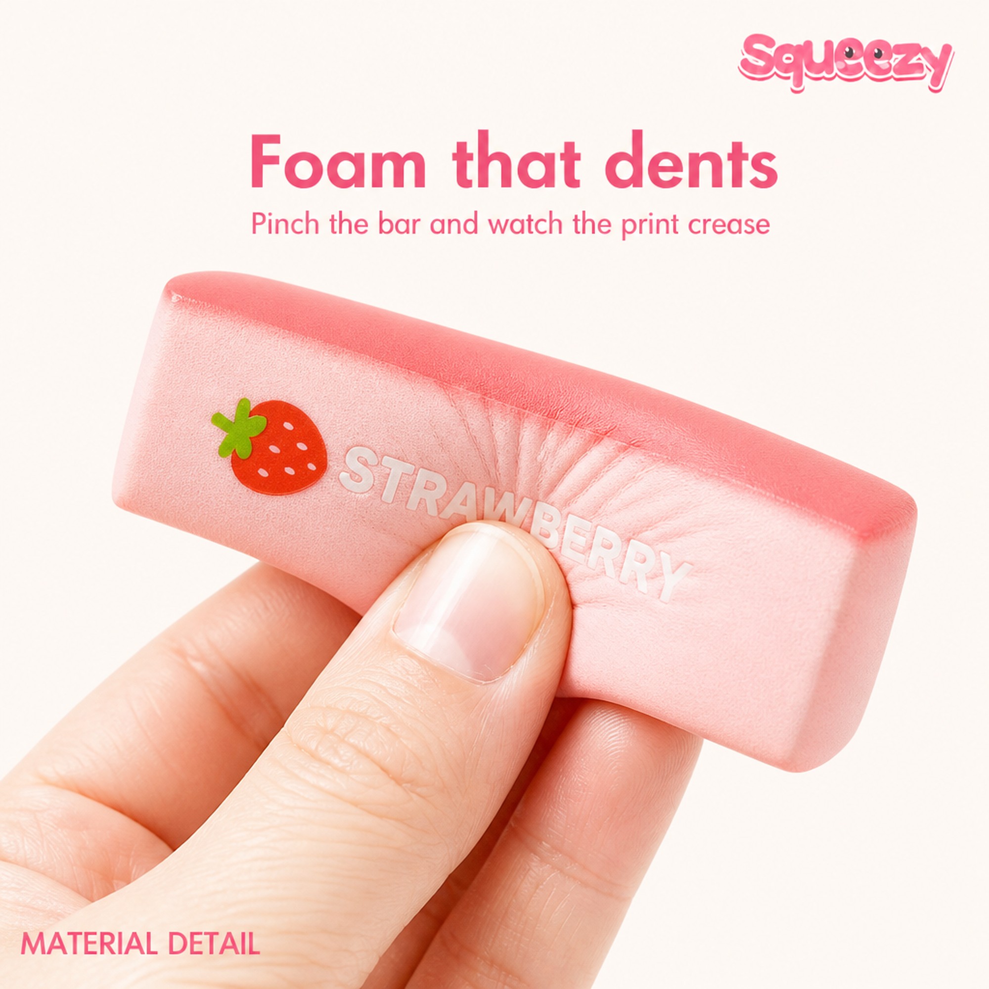 Pink Strawberry Bar foam squeeze