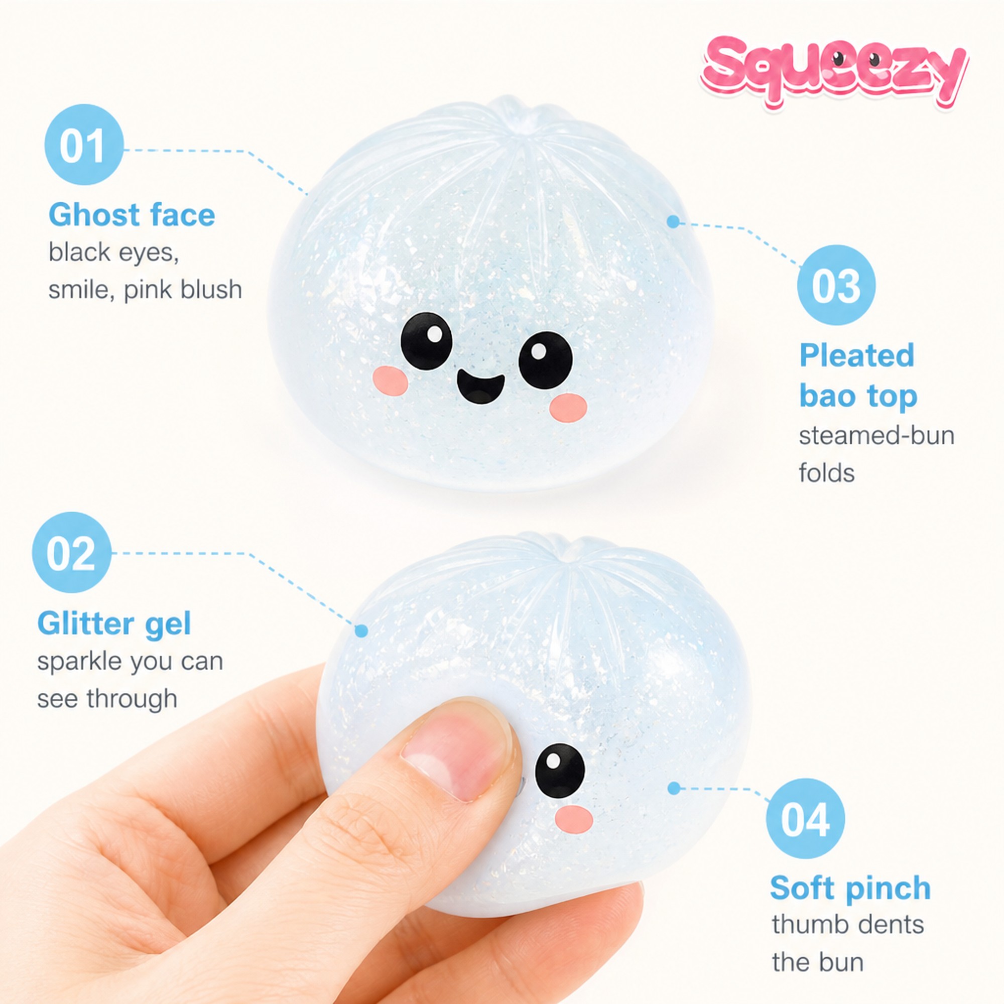 Ghost Glitter Bao features