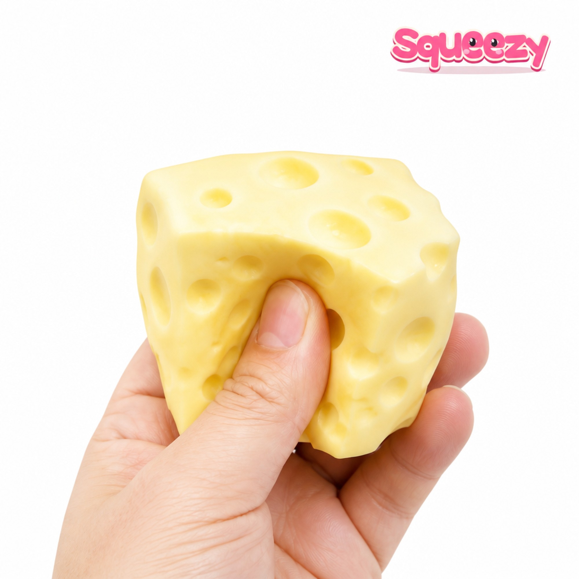 Soft Cheese Block being squeezed