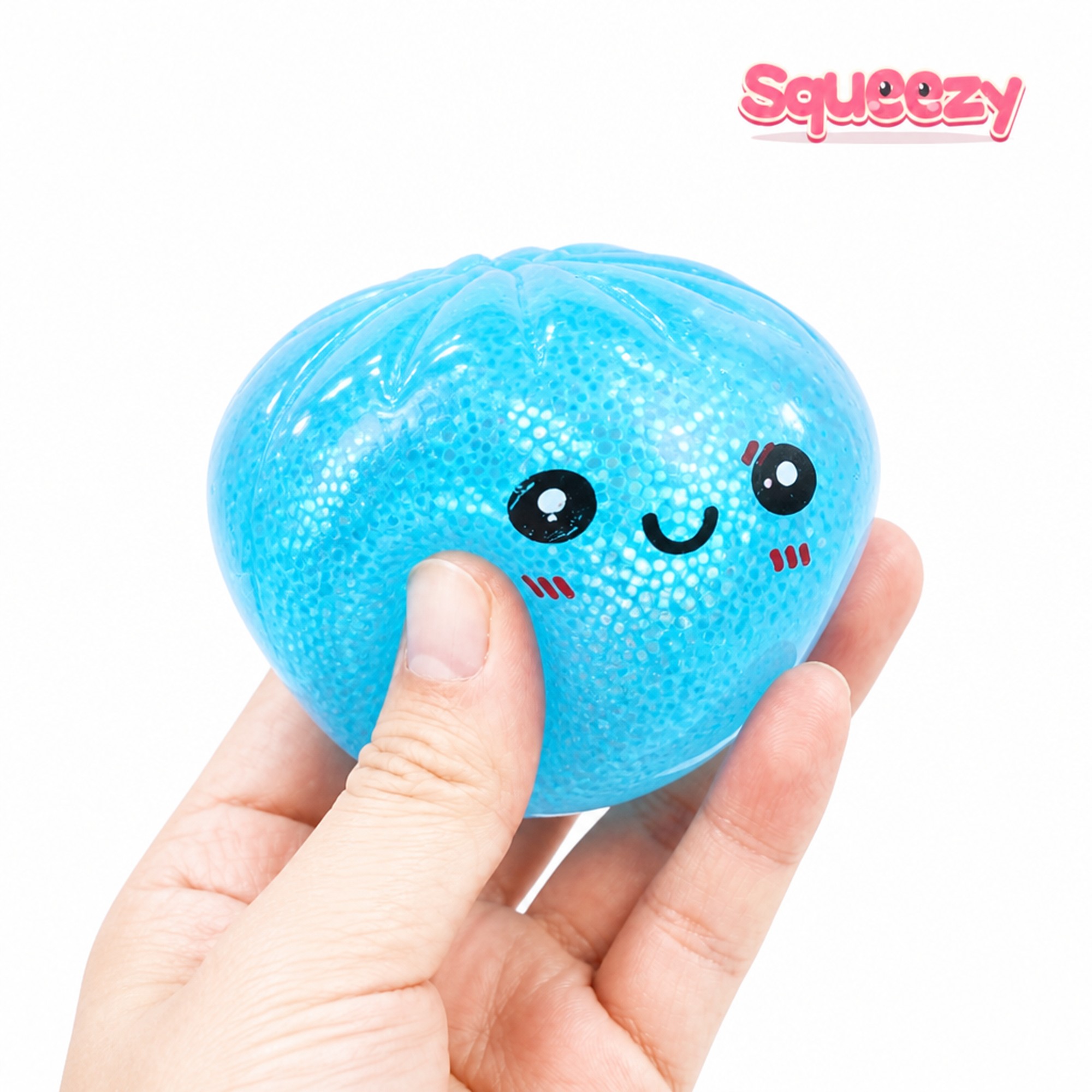 Glow Glitter Bao being squeezed