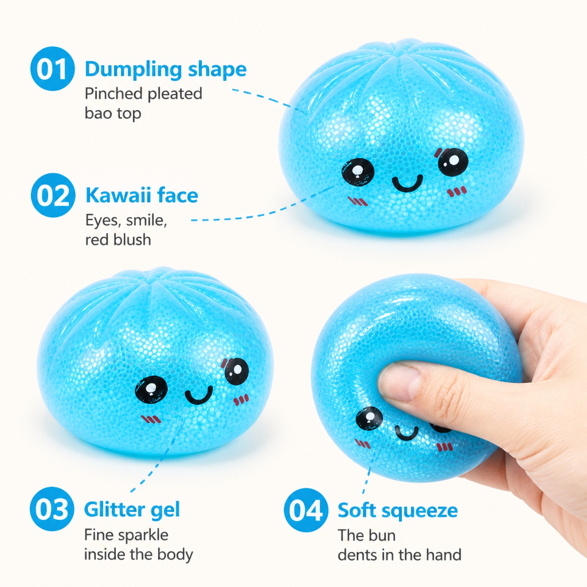 Glow Glitter Bao features