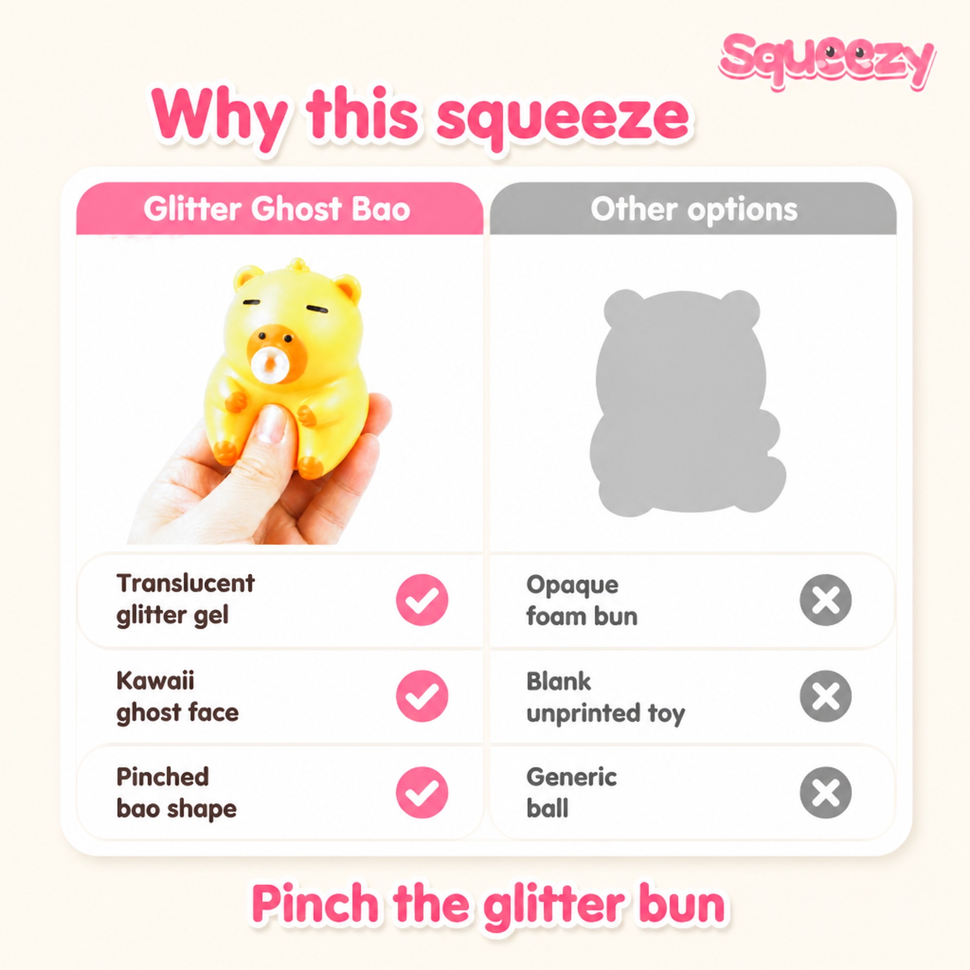 Glitter Ghost Bao compared with other options
