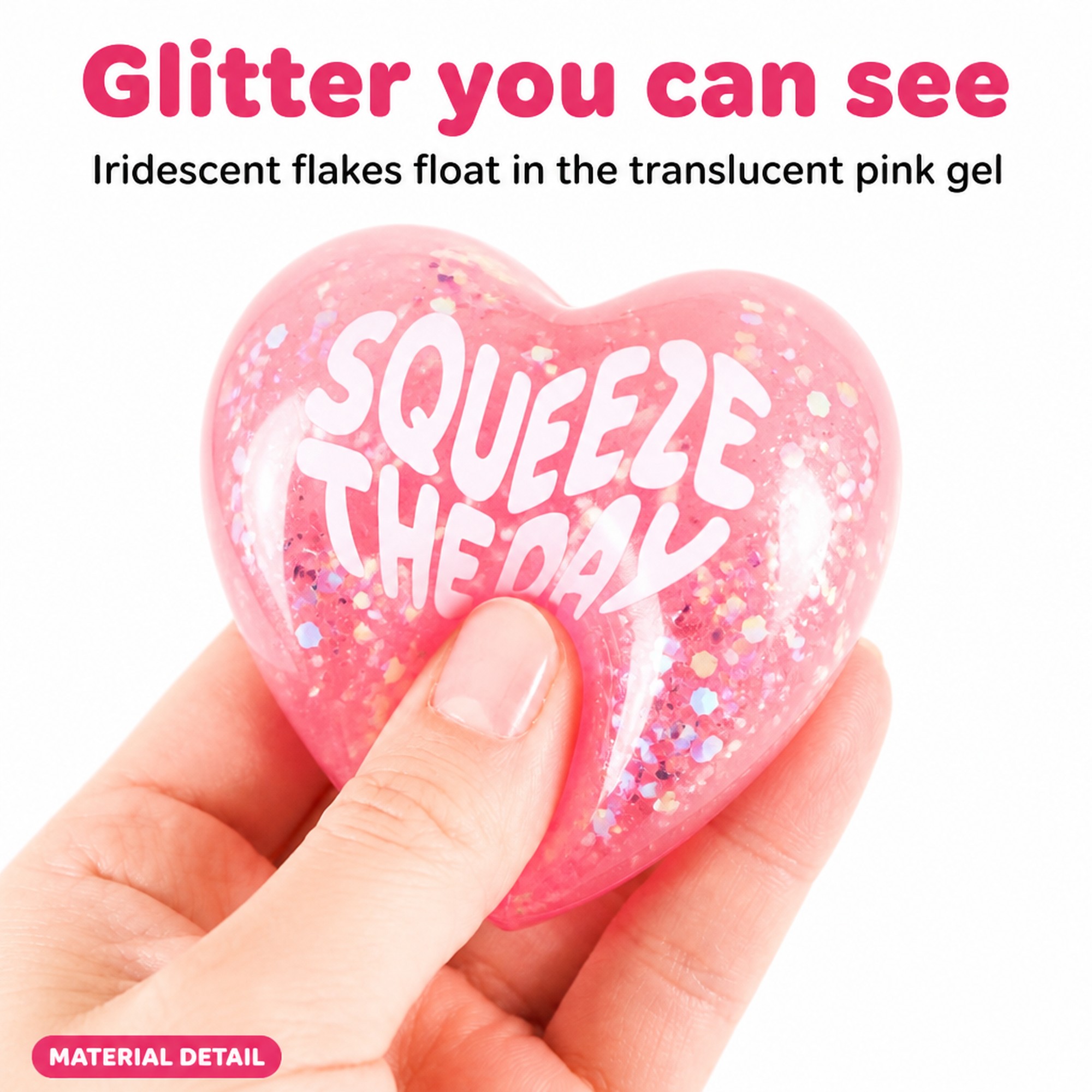 Glitter Heart squeeze and glitter