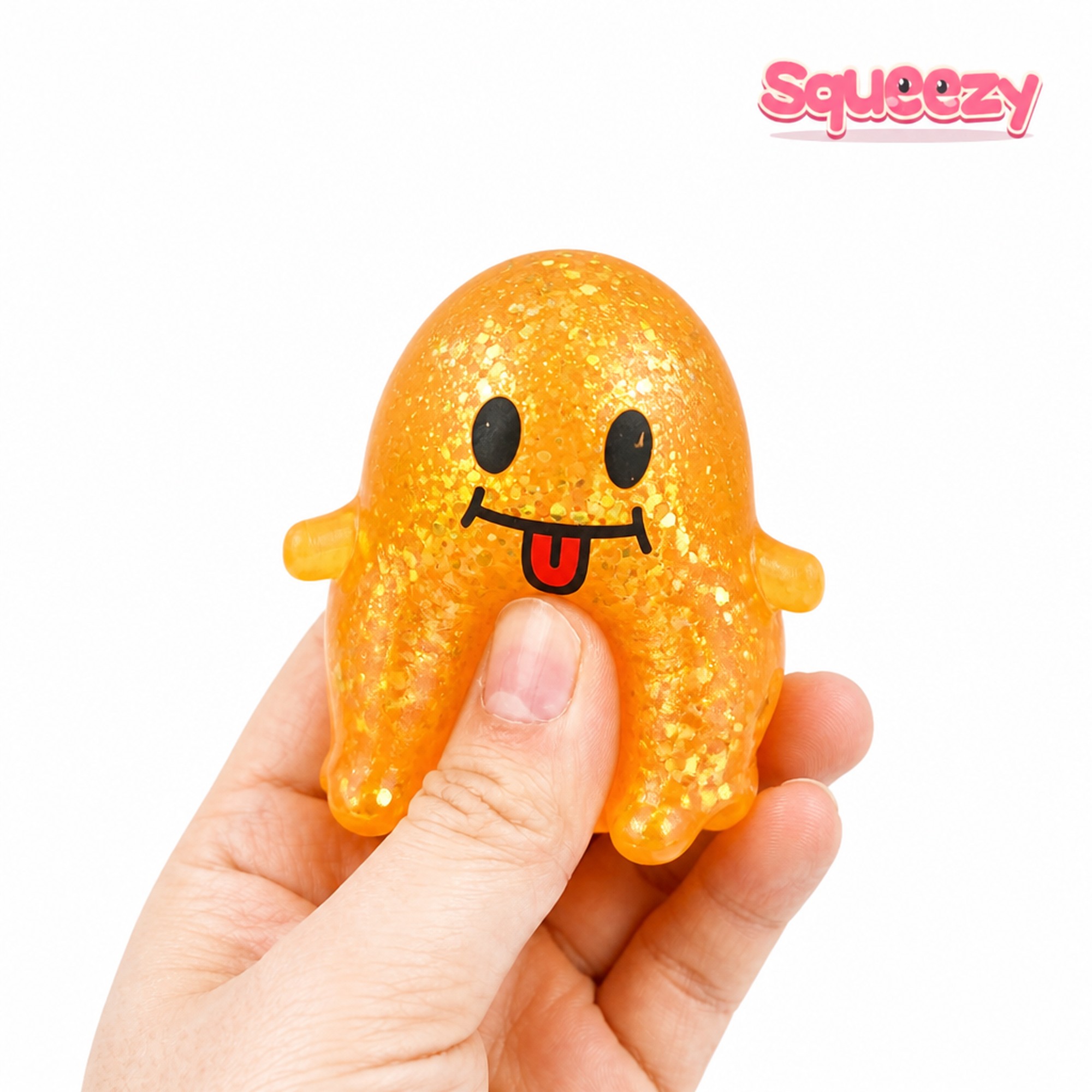 Glitter Ghost being squeezed