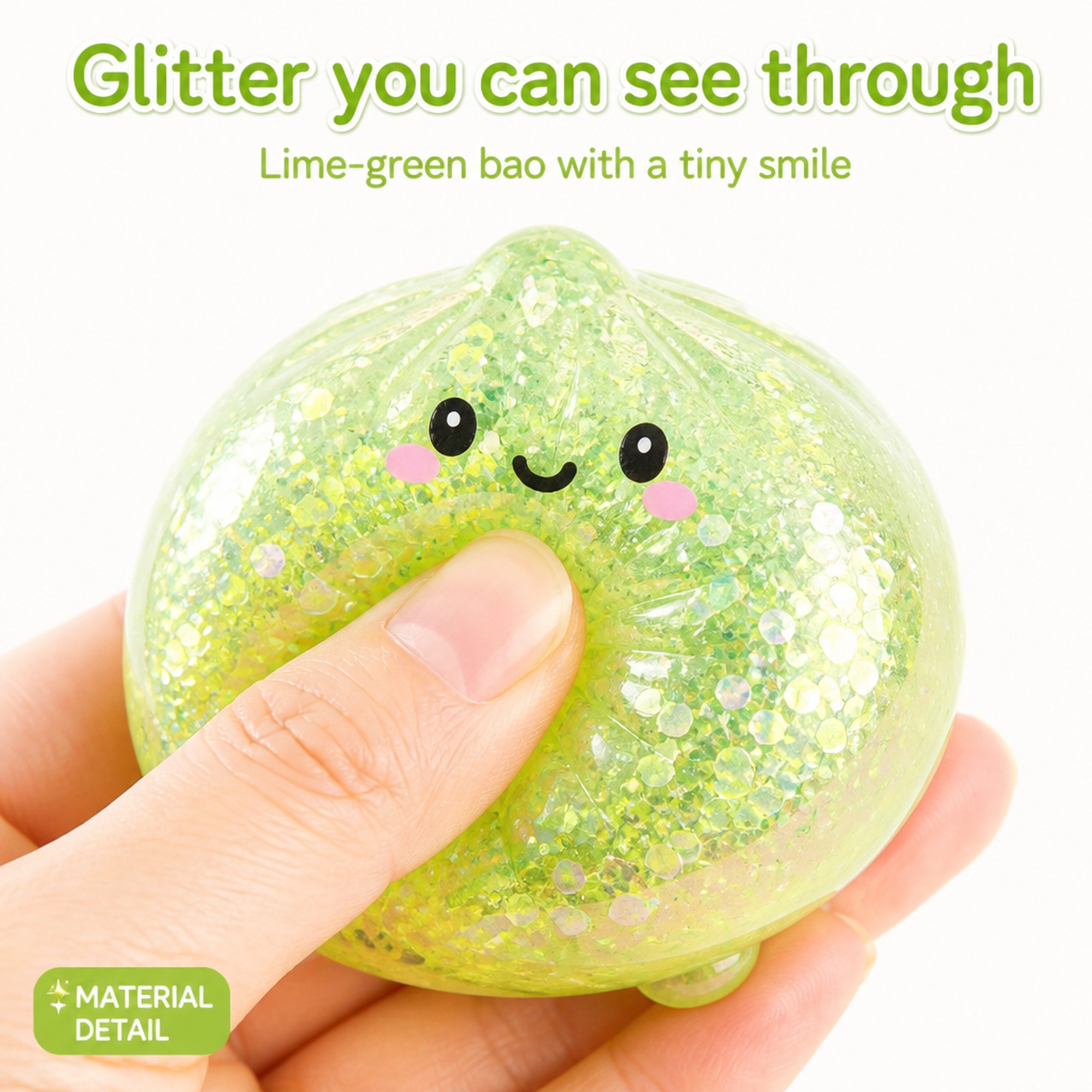 Lime Glitter Bao glitter texture