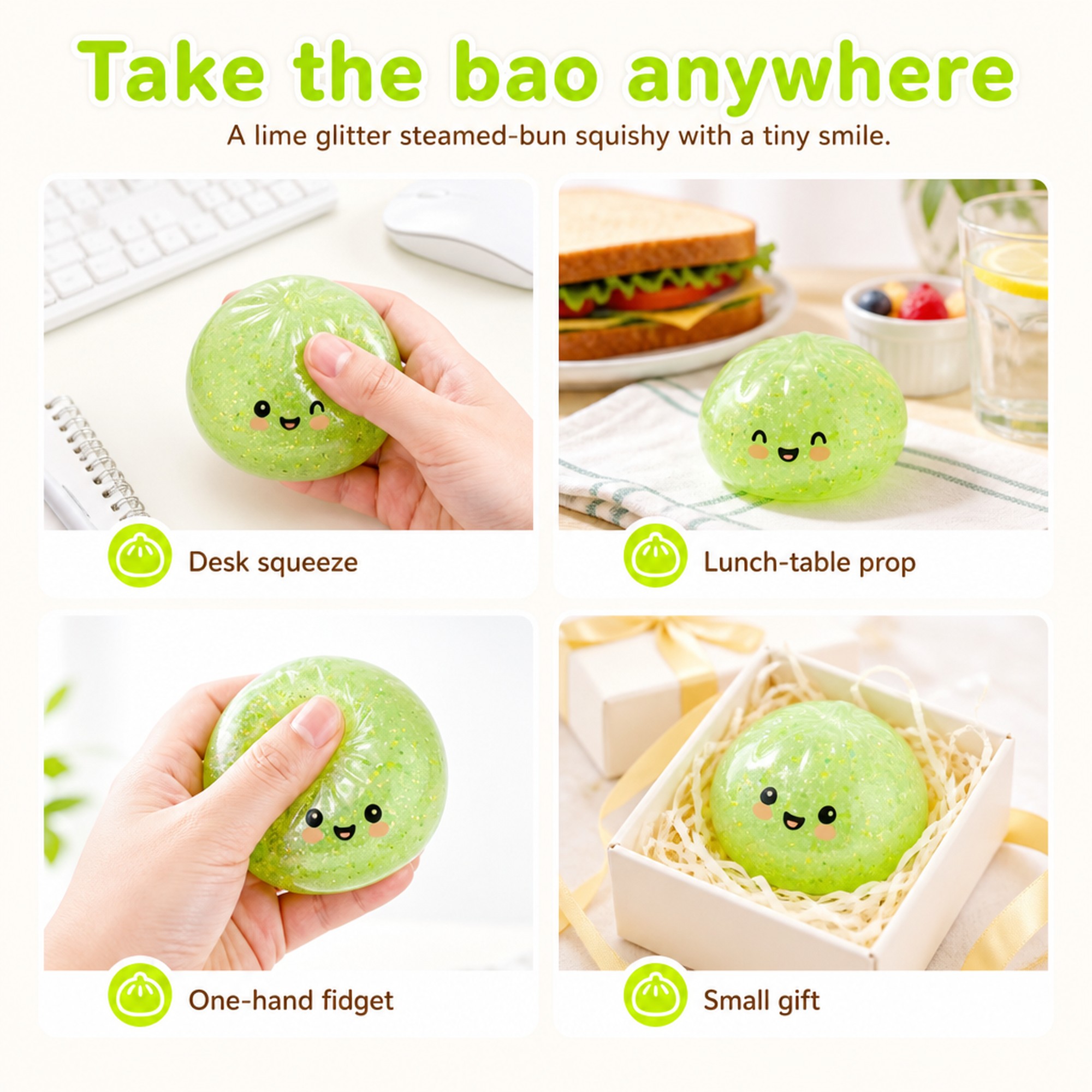 Lime Glitter Bao use occasions