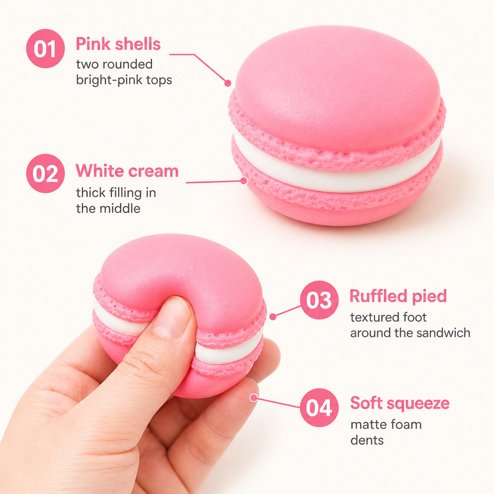 Pink Macaron features