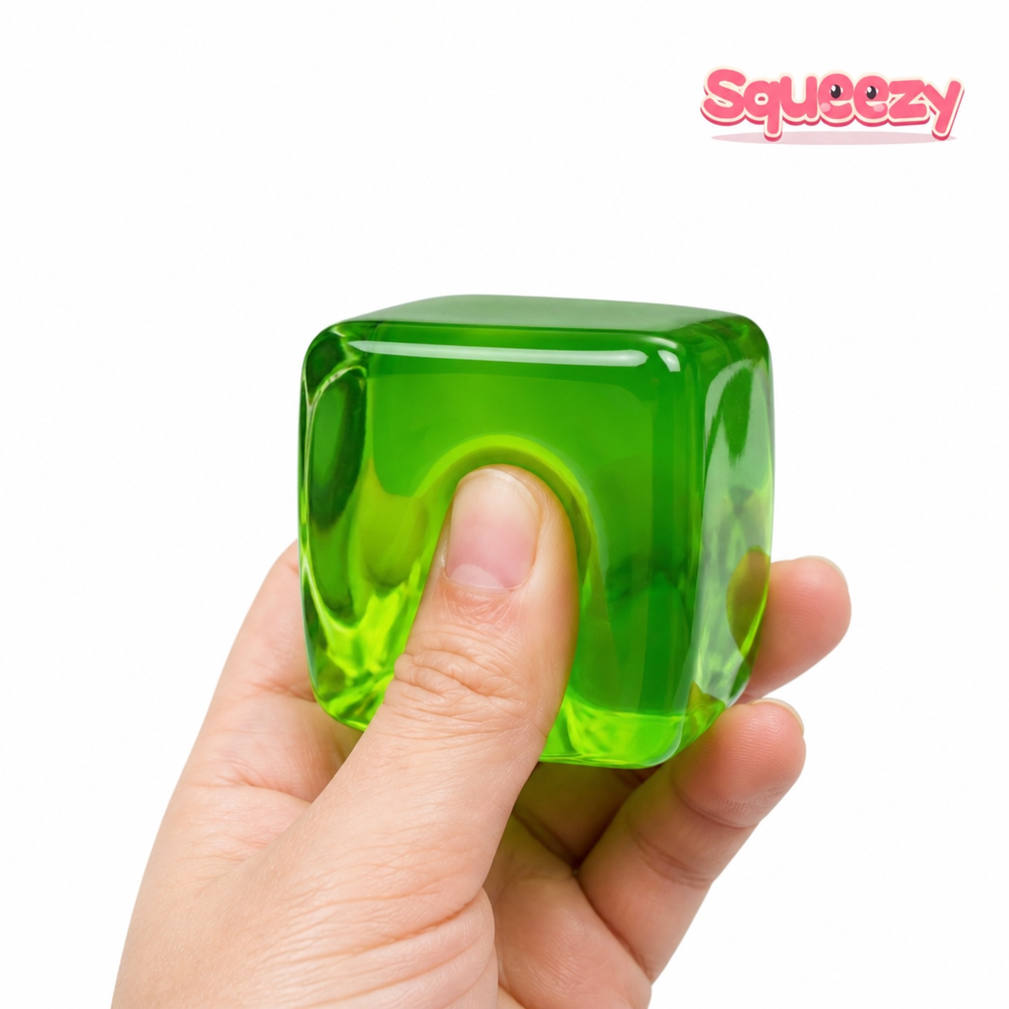 Lime Gel Cube being squeezed