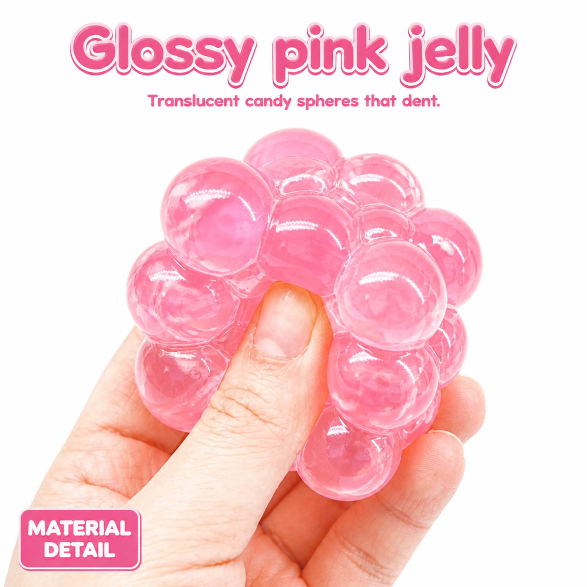 Pink Bubble Cube jelly squeeze
