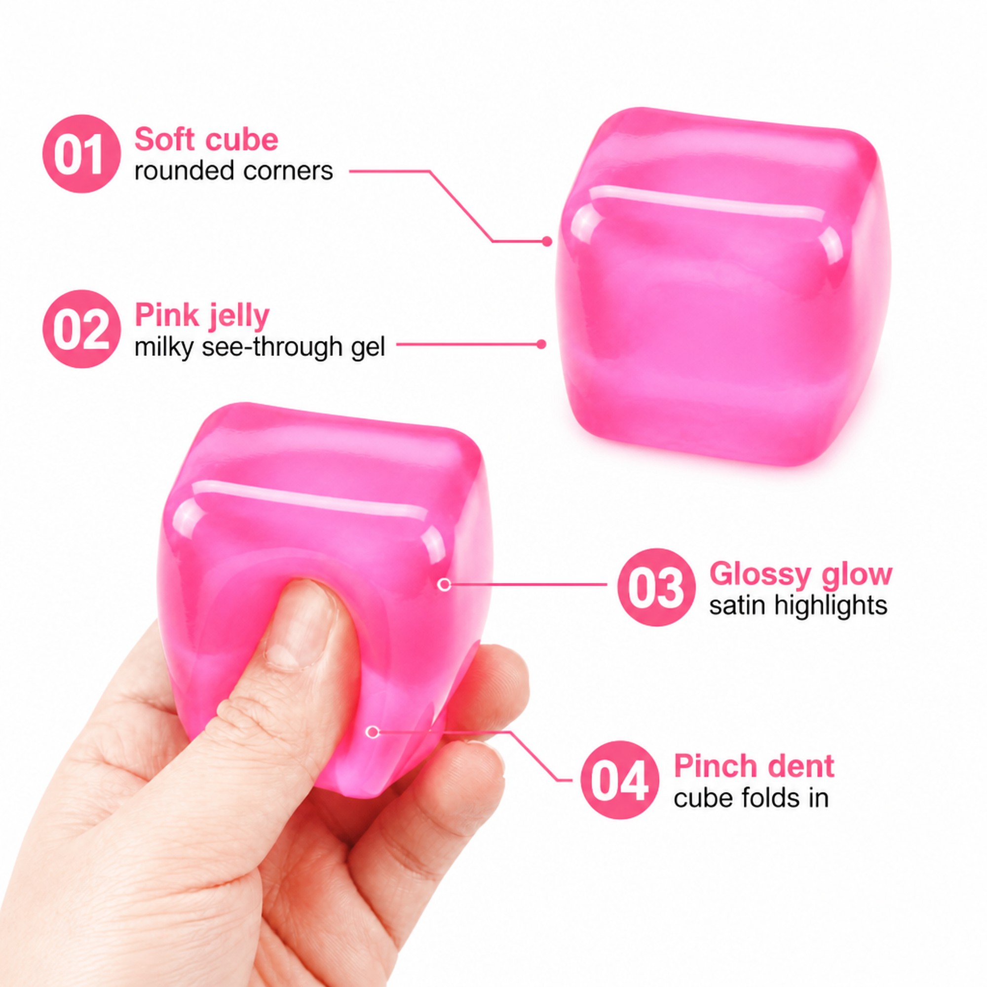 Pink Jelly Cube features