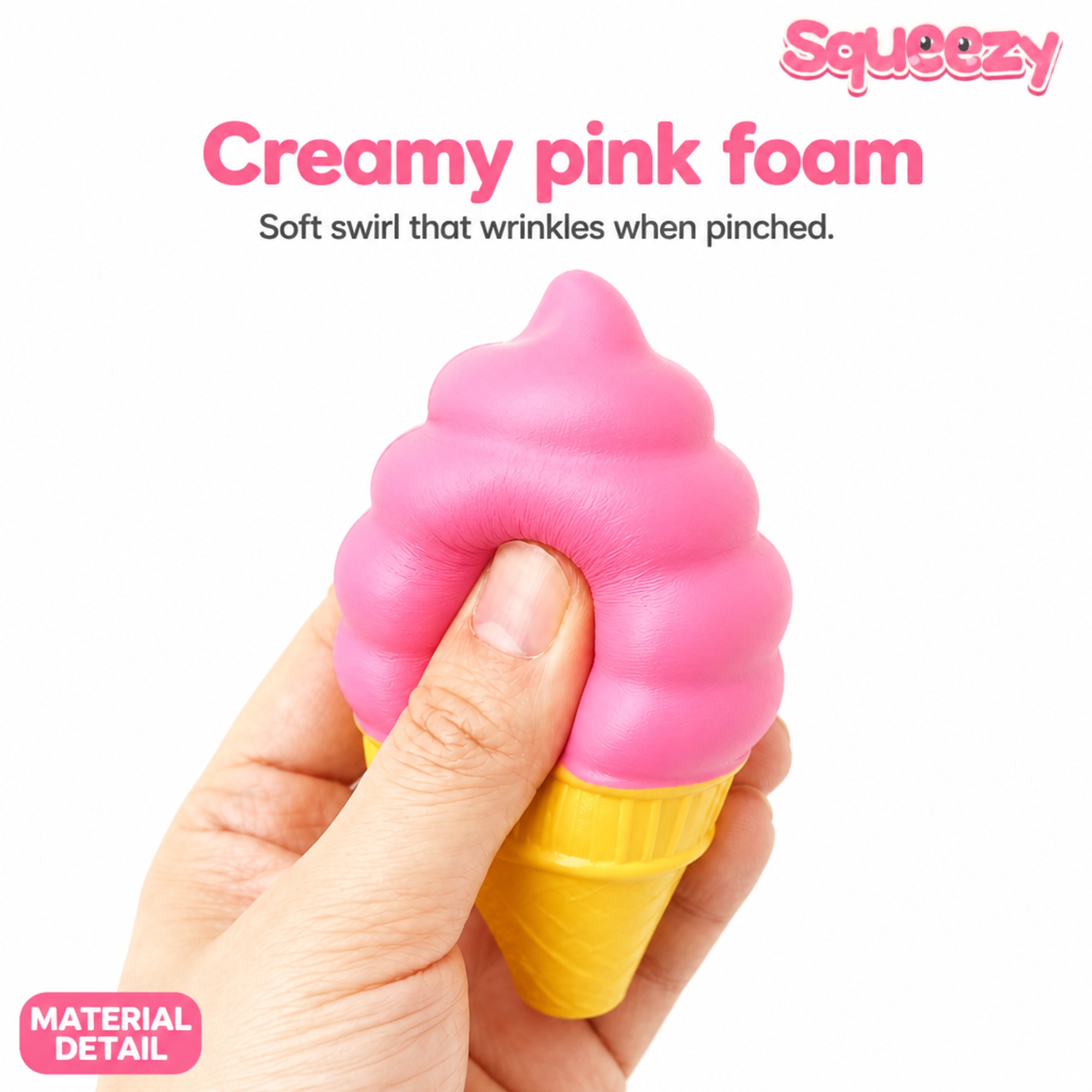 Pink Swirl Cone foam squeeze