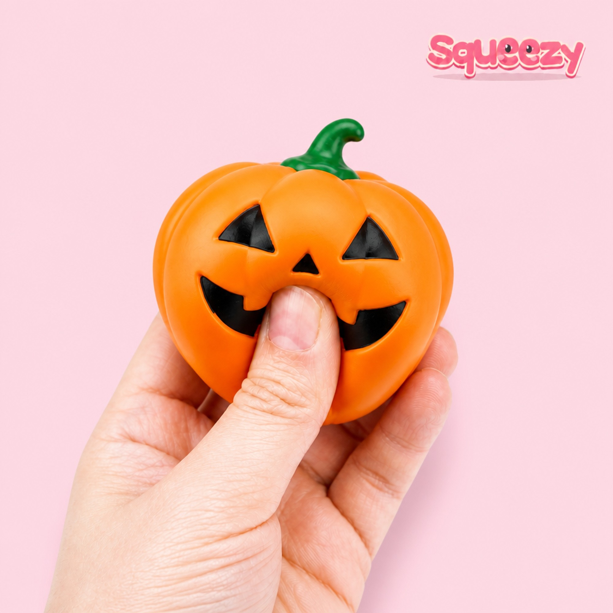 Jack Pumpkin being squeezed