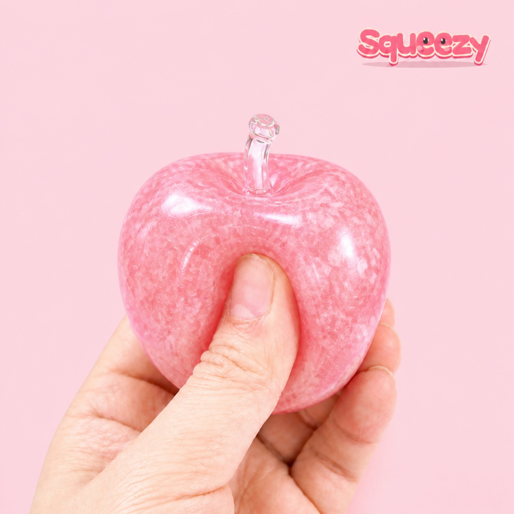 Pink Slush Apple being squeezed