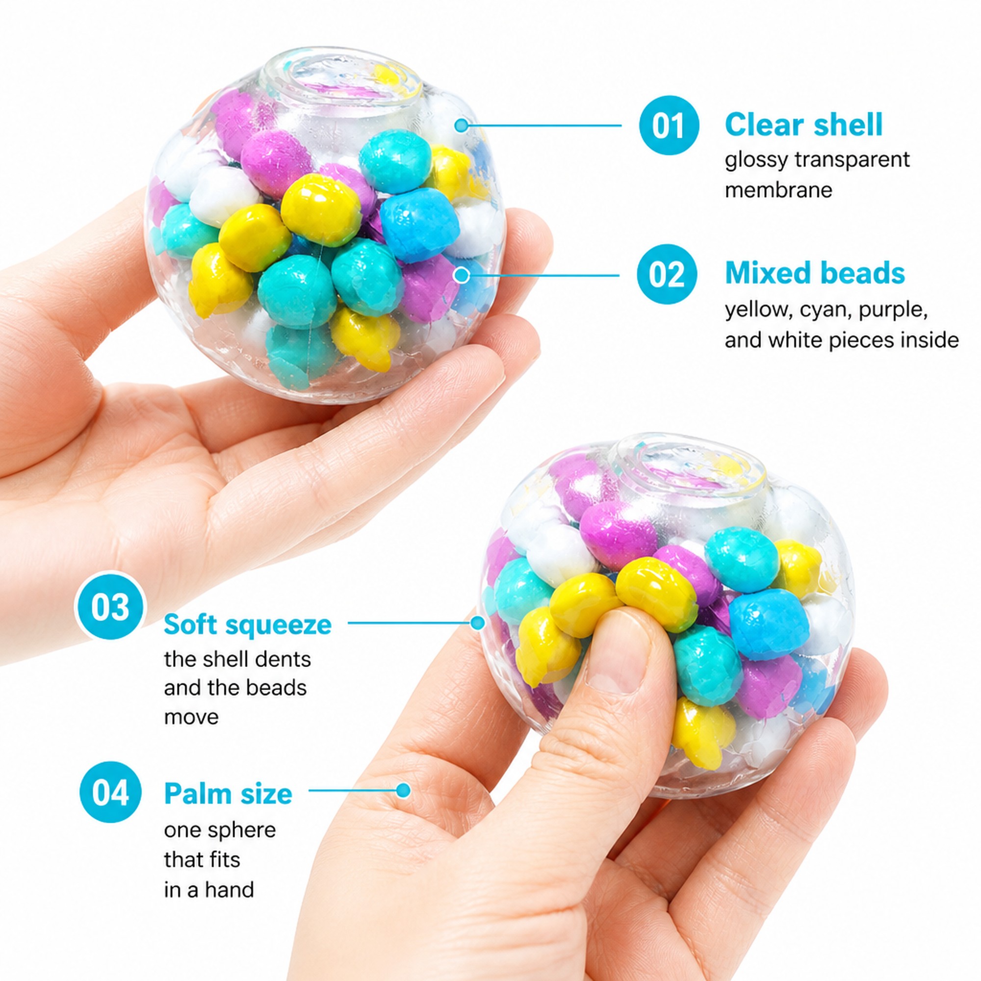 Bead Fidget Ball features