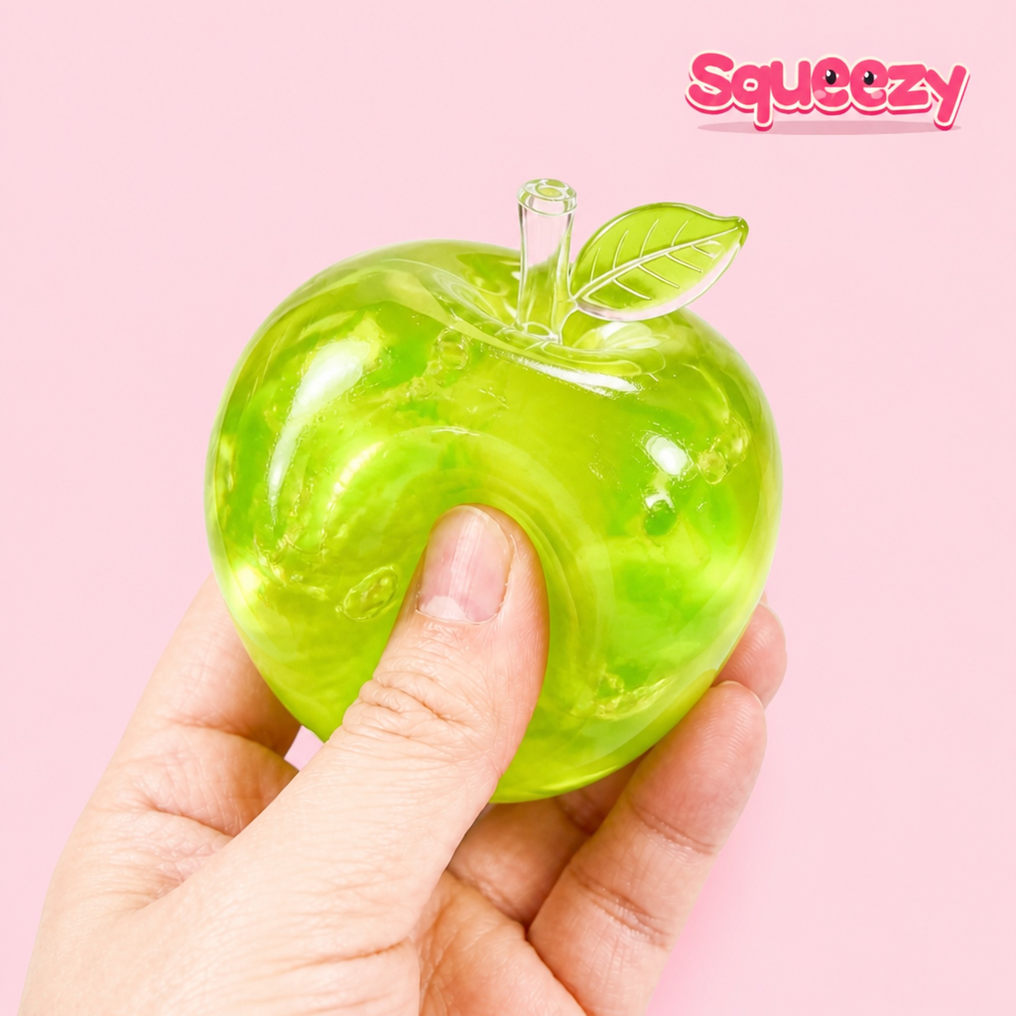 Lime Jelly Apple being squeezed