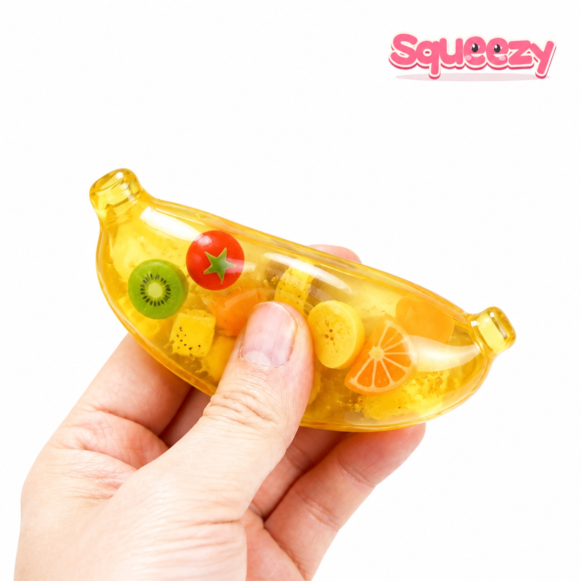 Fruit Charm Banana being squeezed