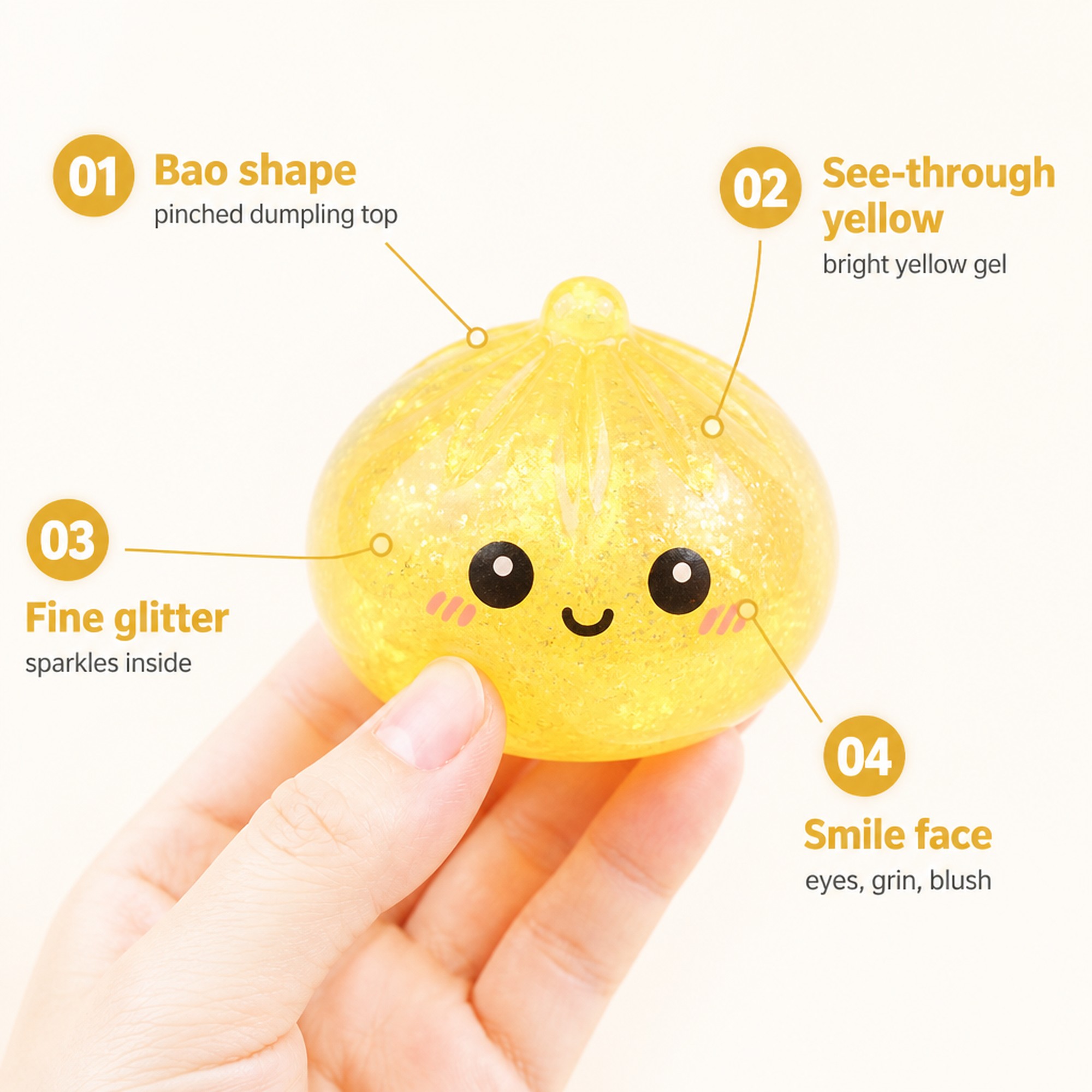 Yellow Sparkle Bao features