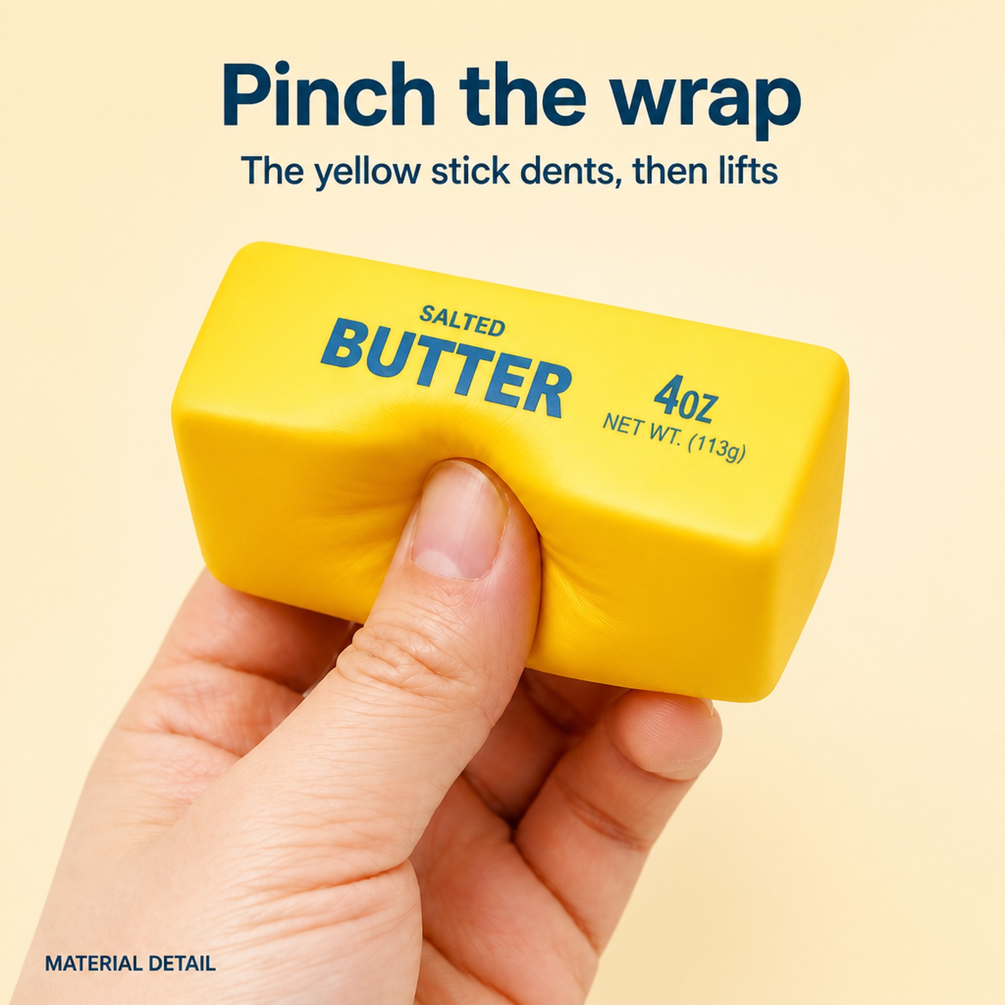 Yellow Butter Stick foam squeeze