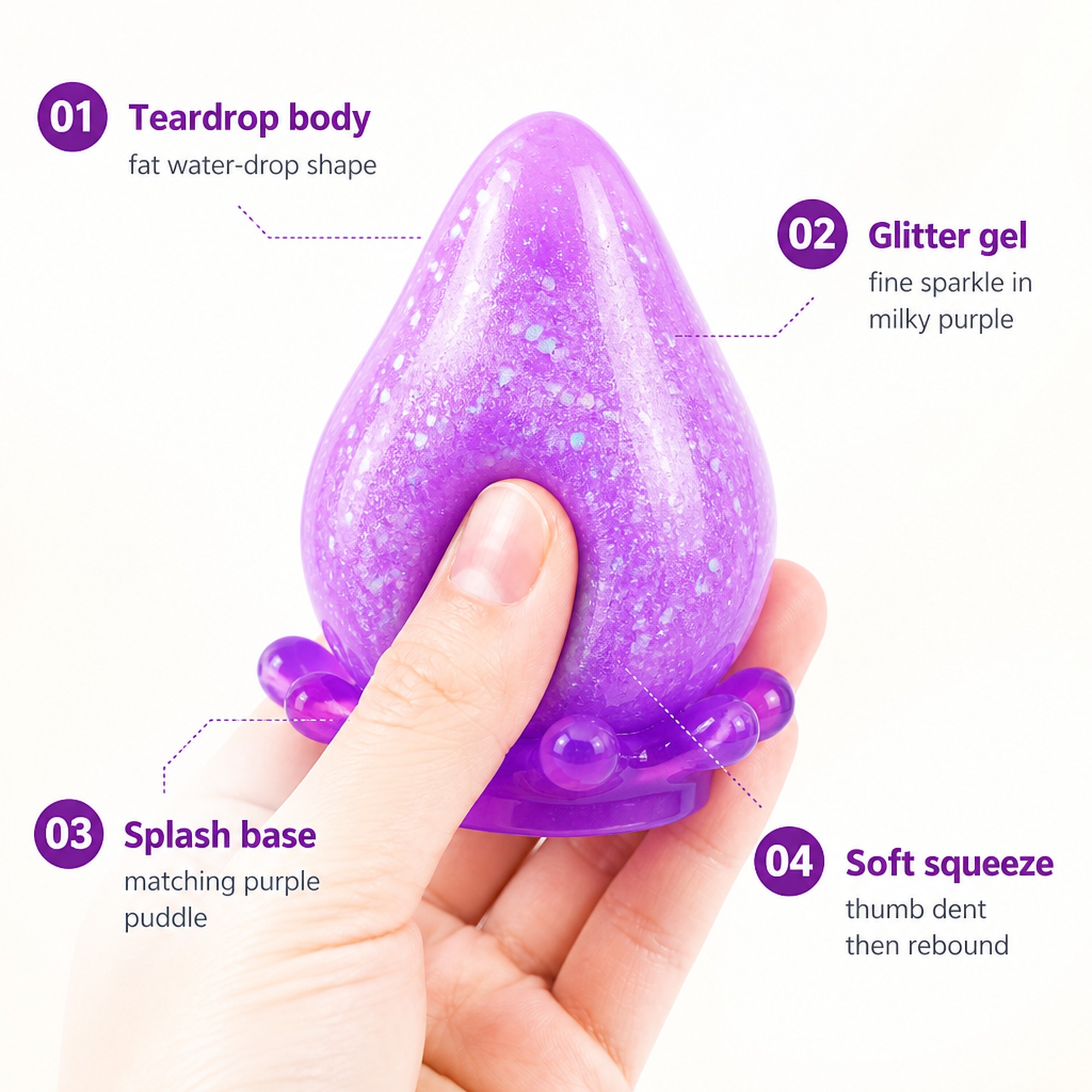 Purple Glitter Drop features