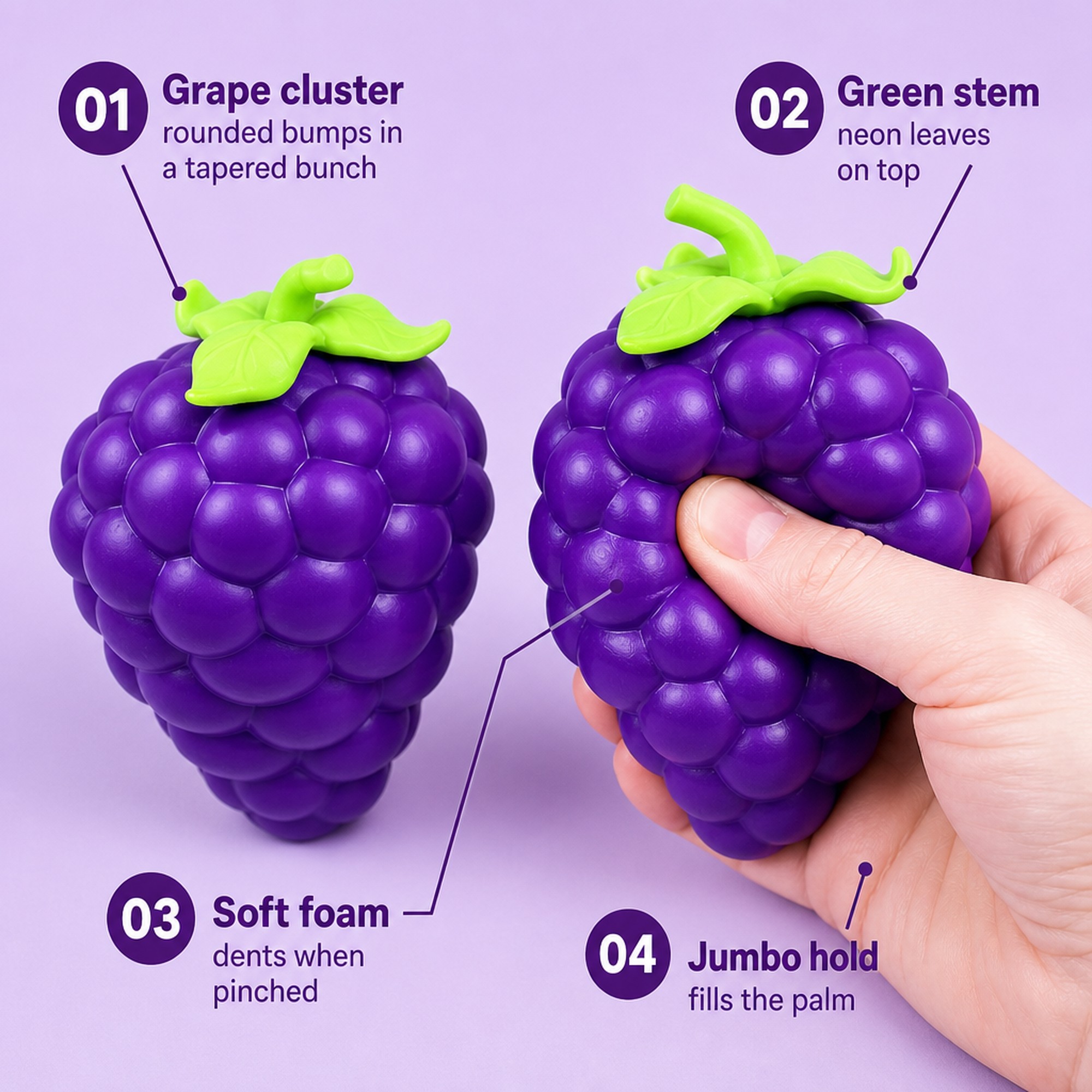 Jumbo Purple Grape features