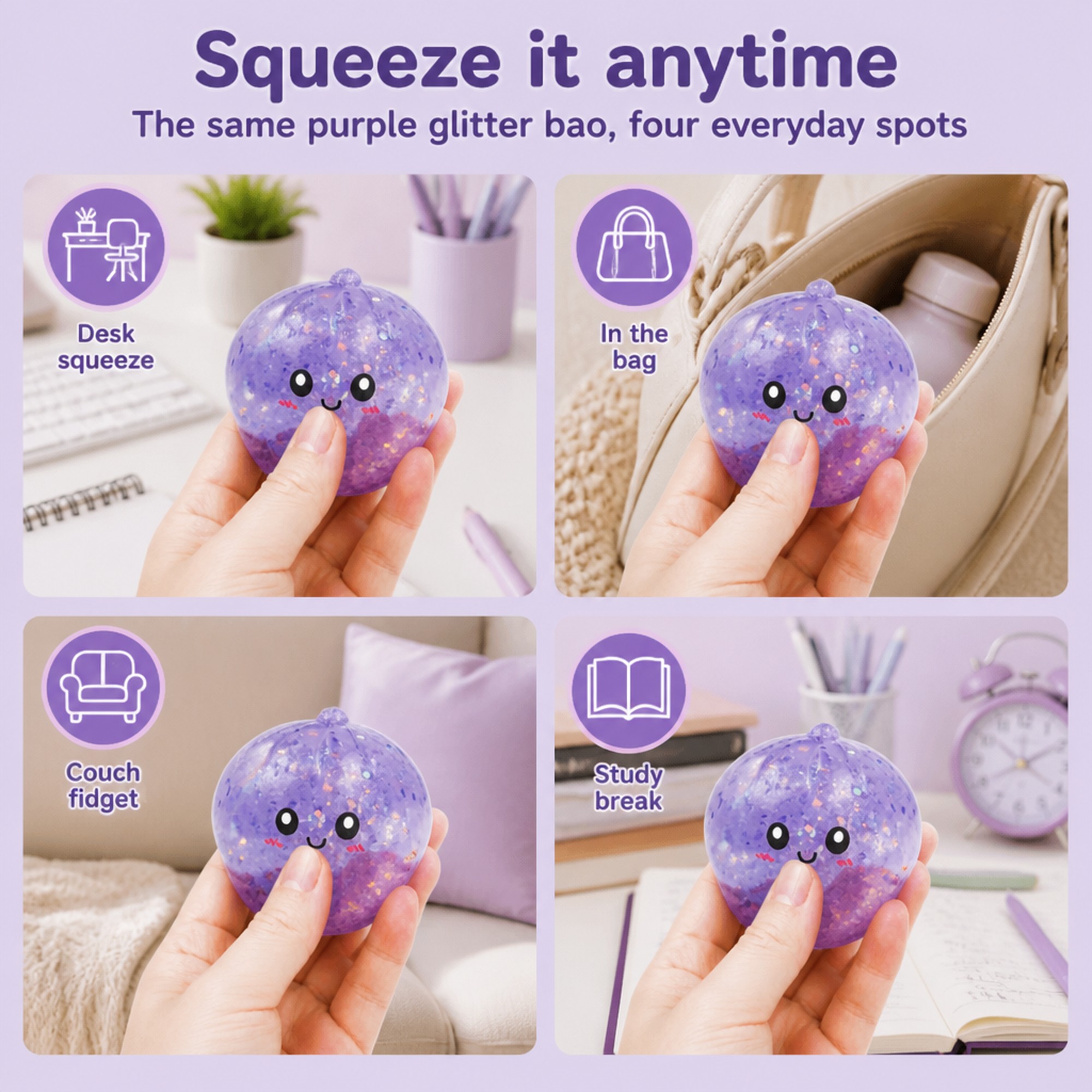 Purple Glitter Bao use occasions