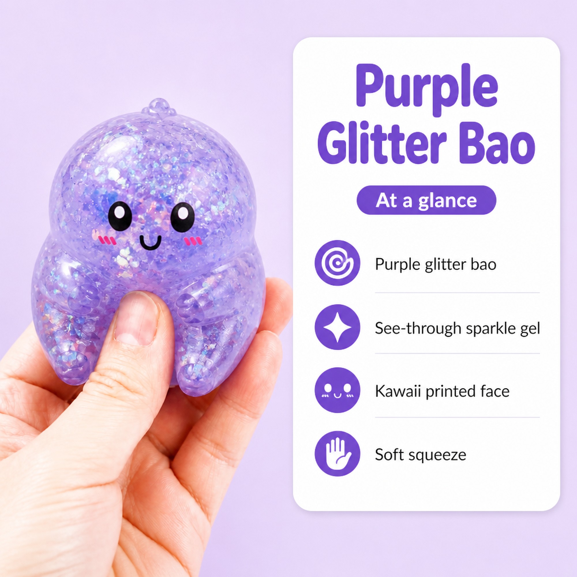 Purple Glitter Bao at a glance