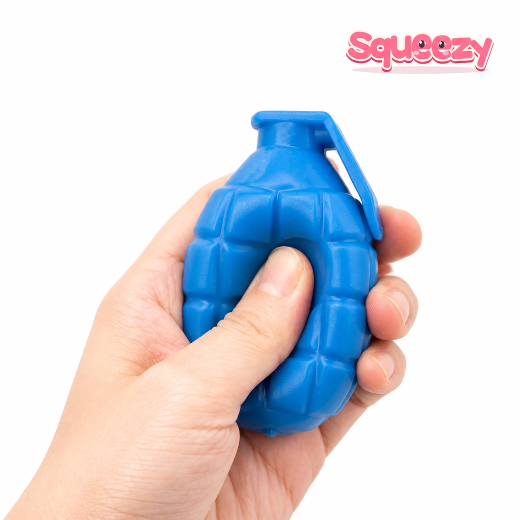 Blue Grenade being squeezed