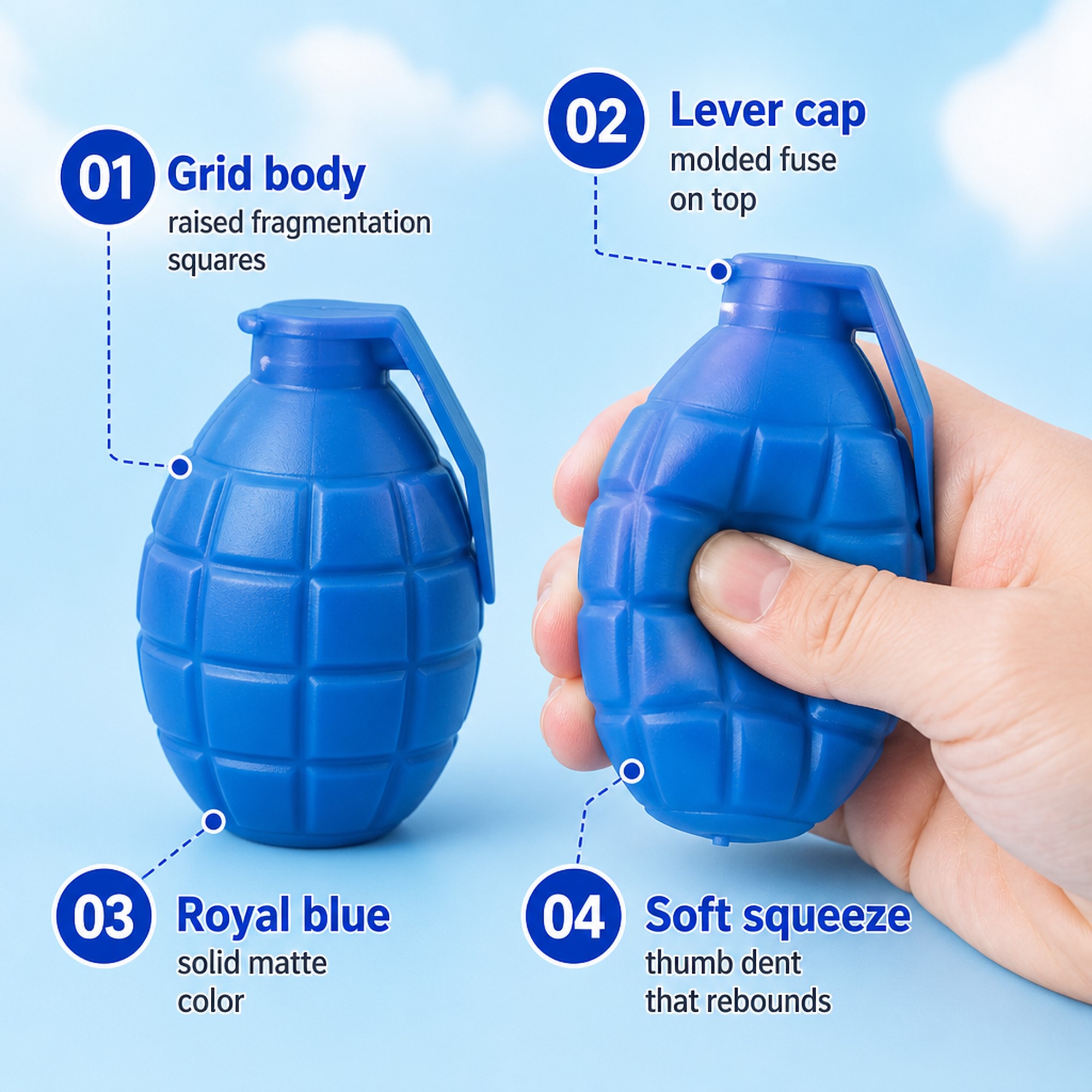 Blue Grenade features