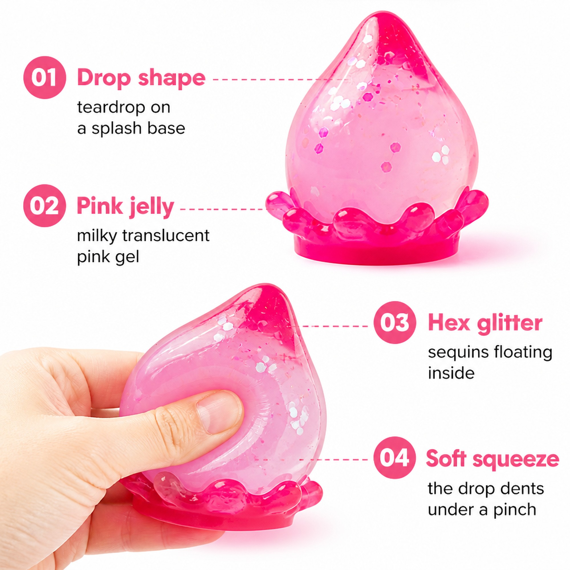 Pink Glitter Drop features