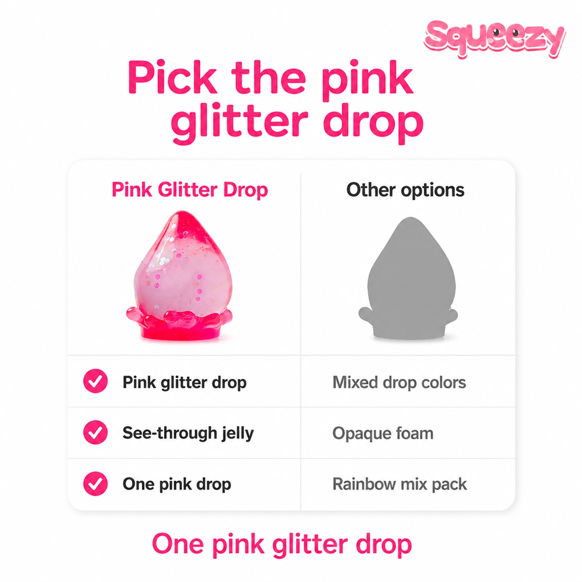 Pink Glitter Drop compared with other options